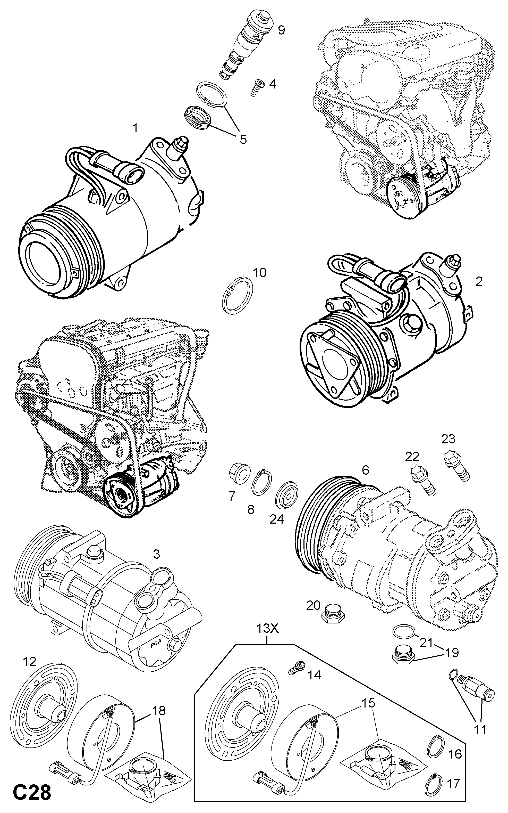 Opel 18 54 102 - Компрессор кондиционера onlydrive.pro