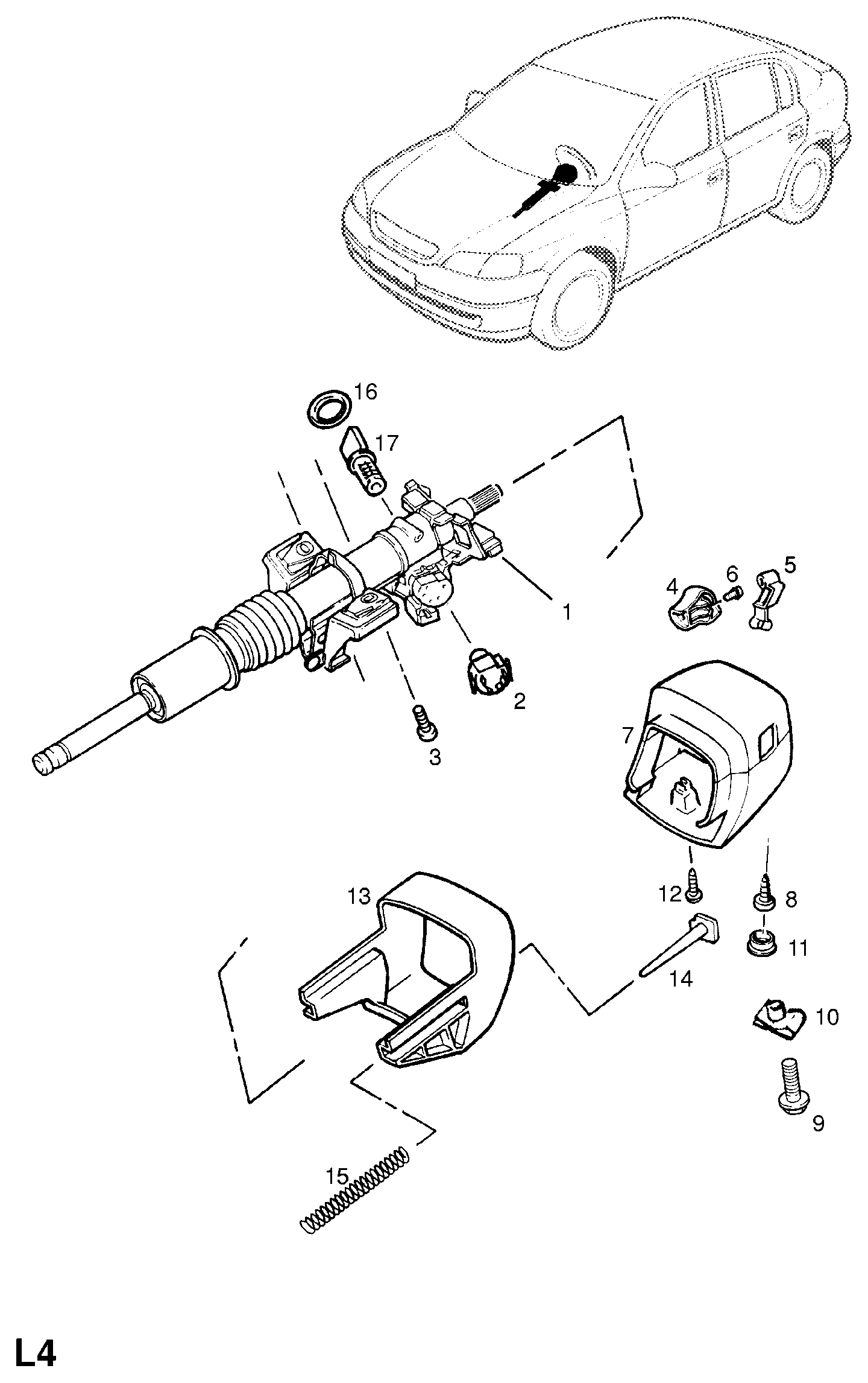 Opel 913 652 - Steering column (contd.): 1 pcs. onlydrive.pro