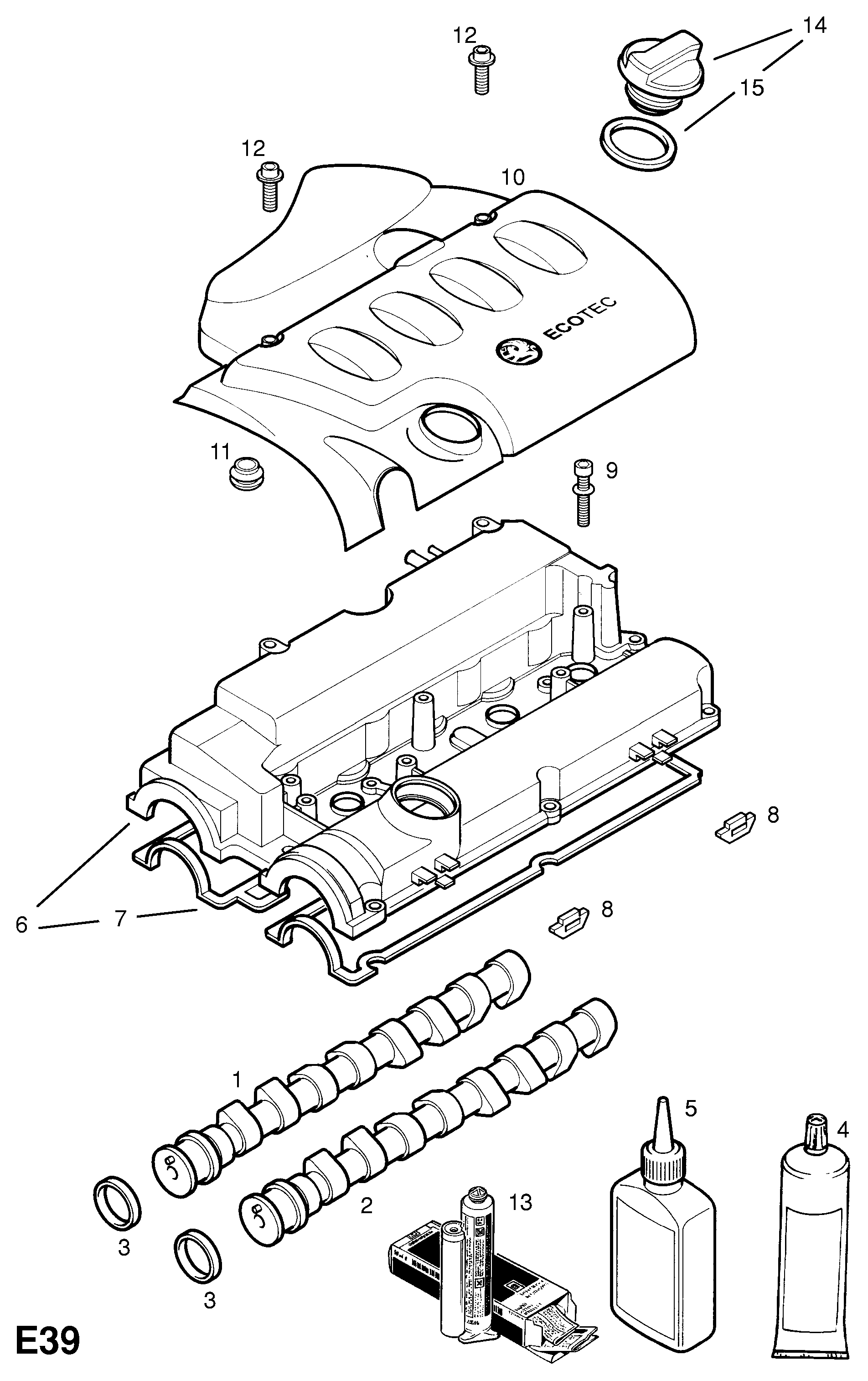 Opel 6 38 177 - Cylinder head cover and gasket: 1 pcs. onlydrive.pro