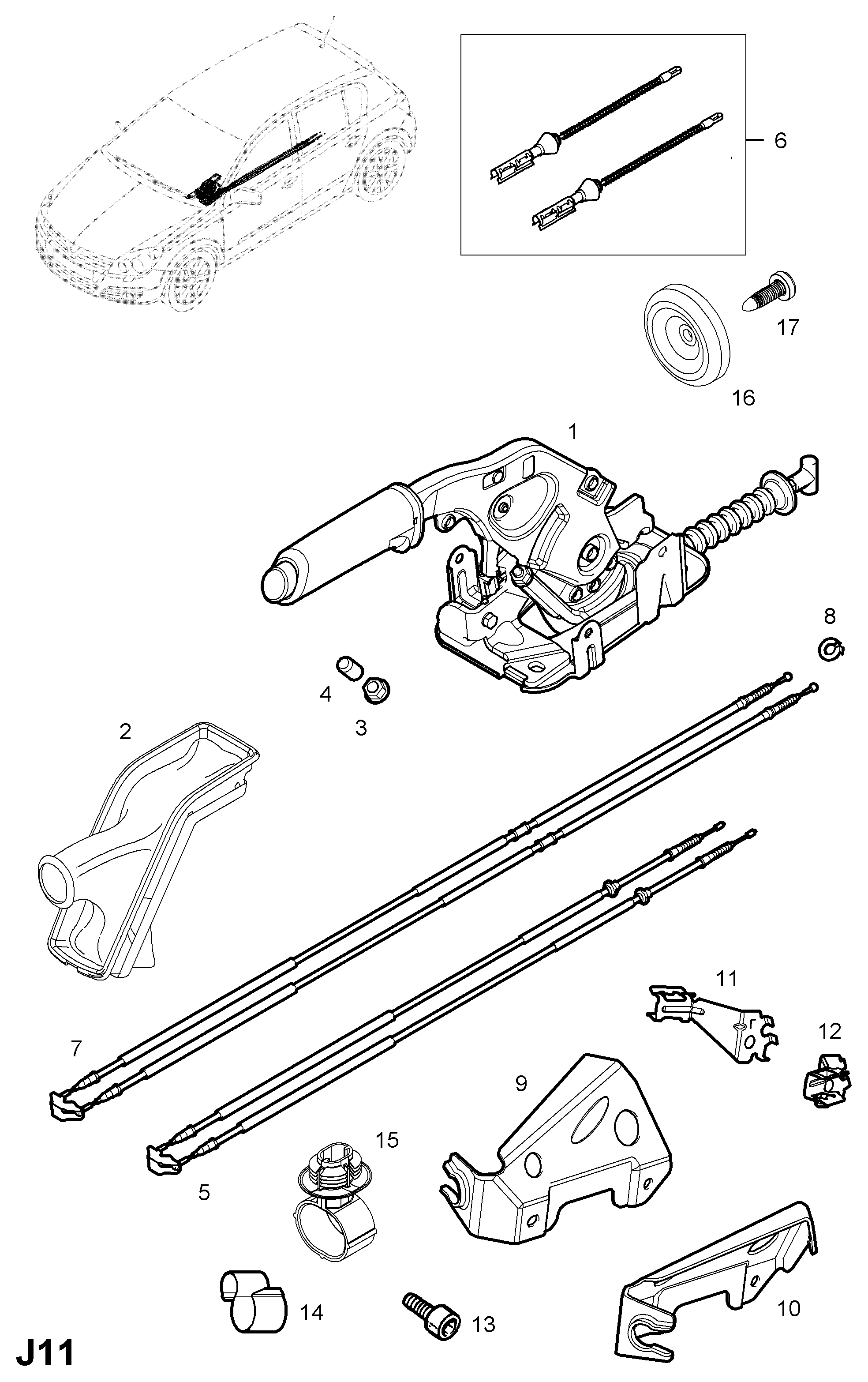 Opel 522030 - Cable, parking brake onlydrive.pro