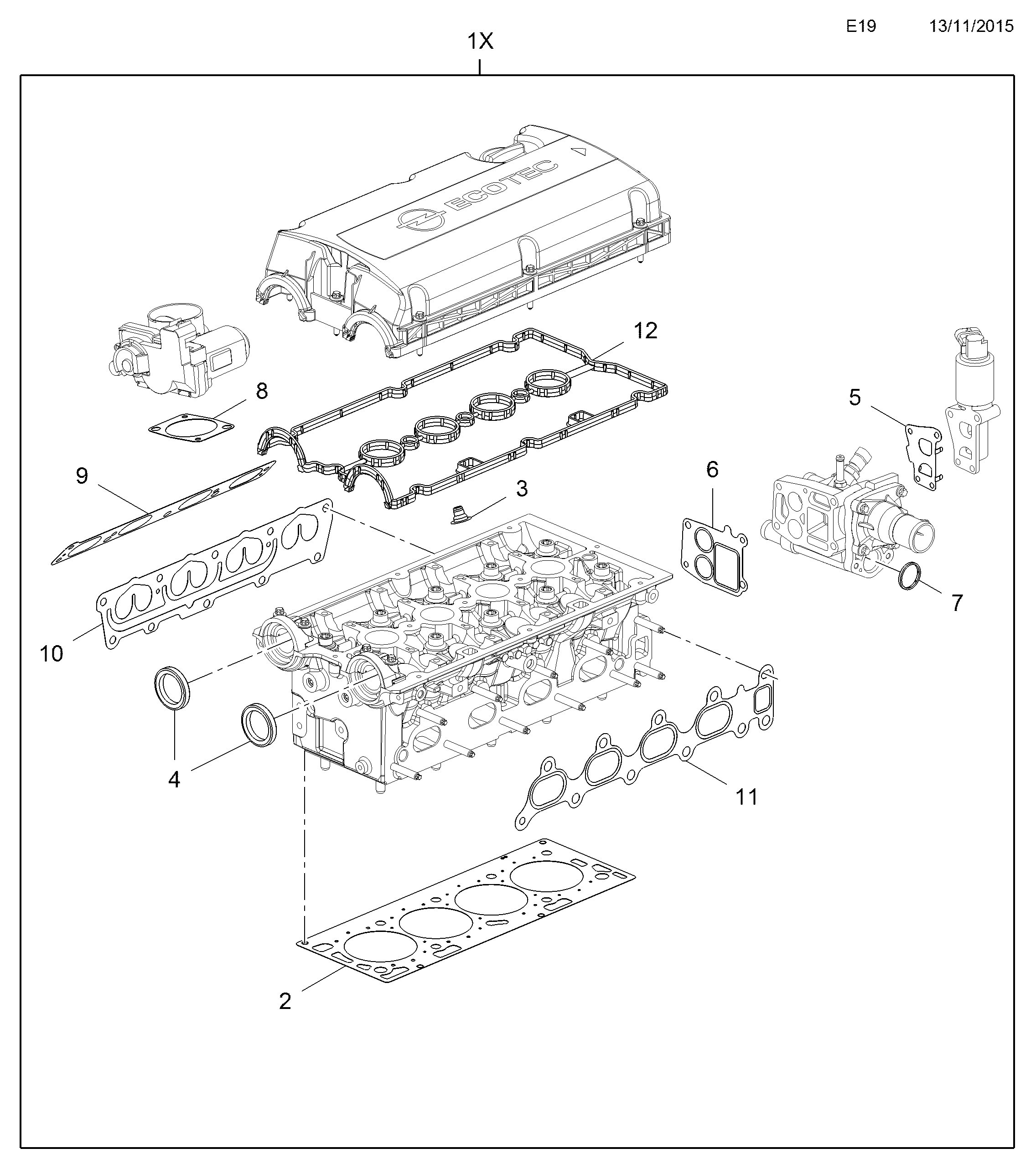 Opel 56 07 863 - Engine gasket sets (contd.): 1 pcs. onlydrive.pro