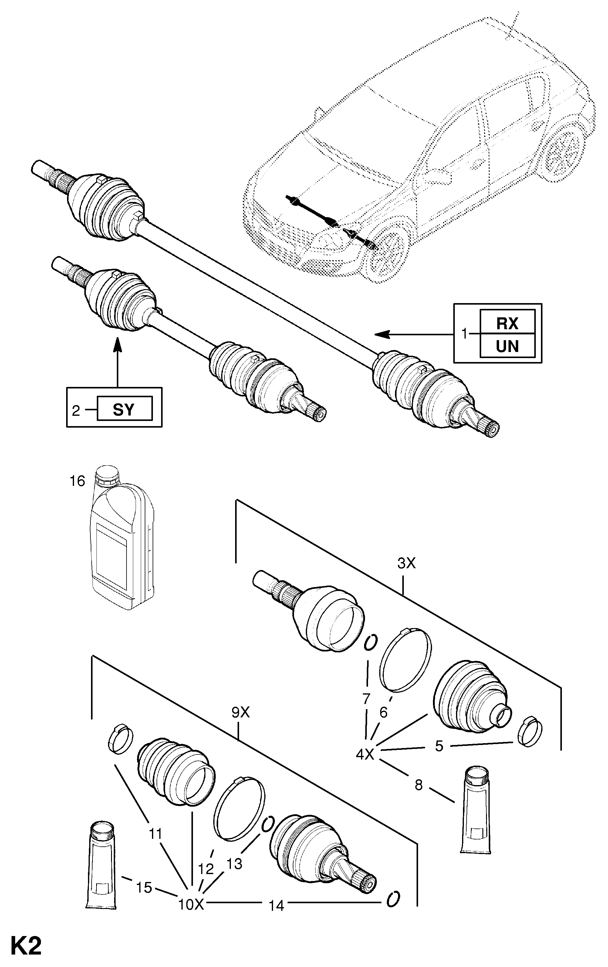 Opel 1603273 - Шарнирный комплект, ШРУС, приводной вал onlydrive.pro