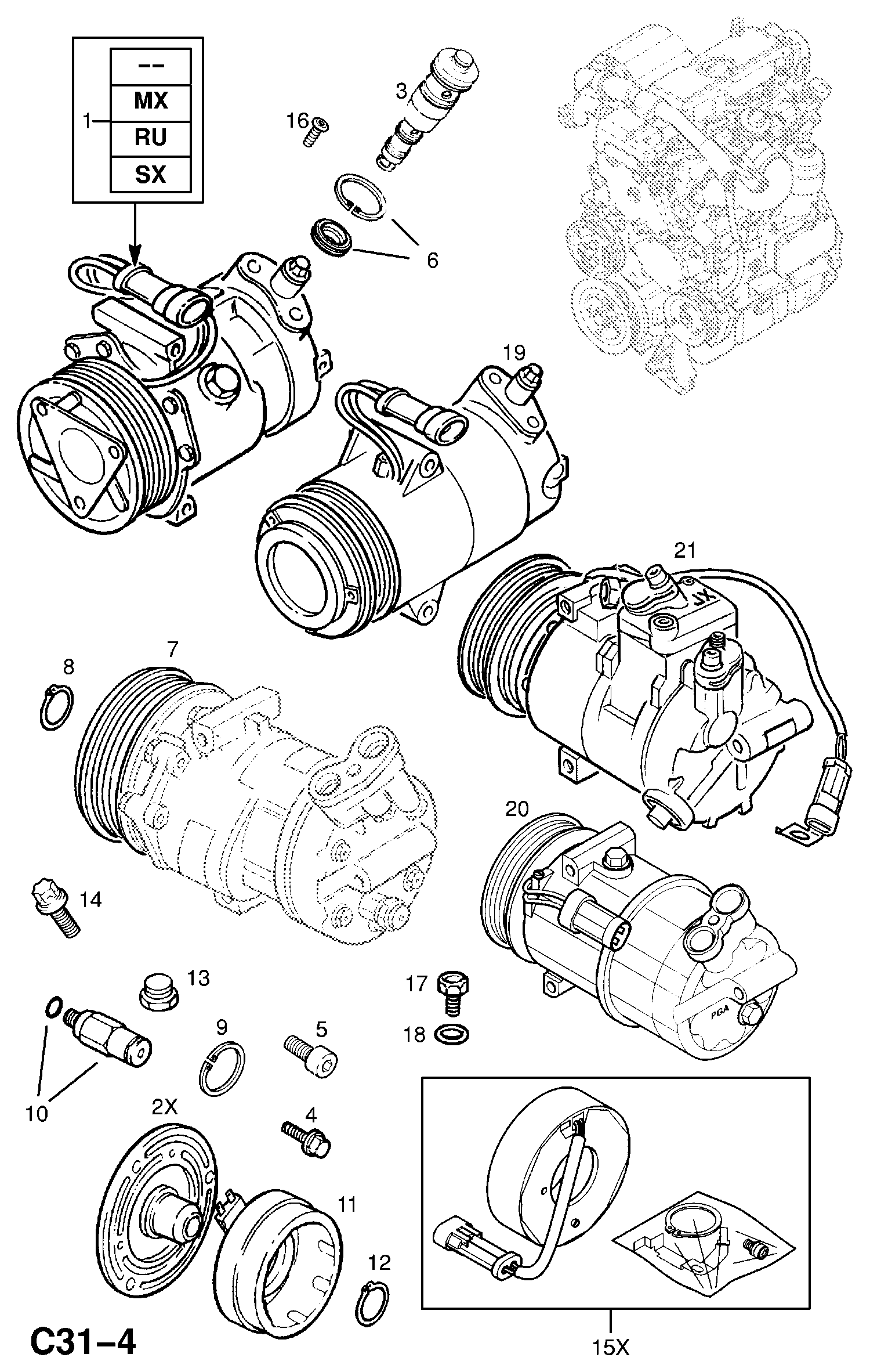 Opel 68 54 088 - Kompresorius, oro kondicionierius onlydrive.pro