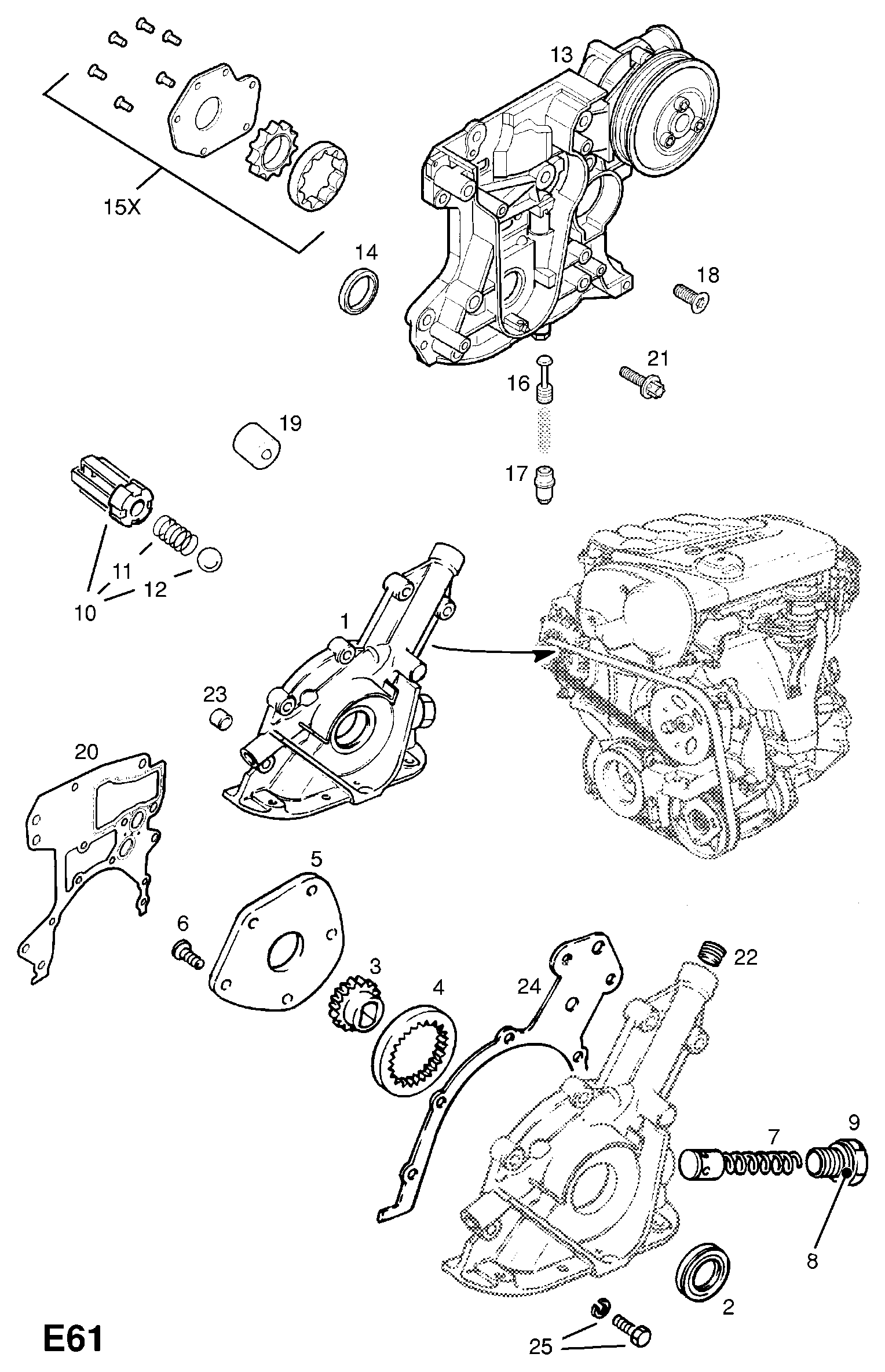 Opel 6 14 858 - Oil pump and fittings: 1 pcs. onlydrive.pro