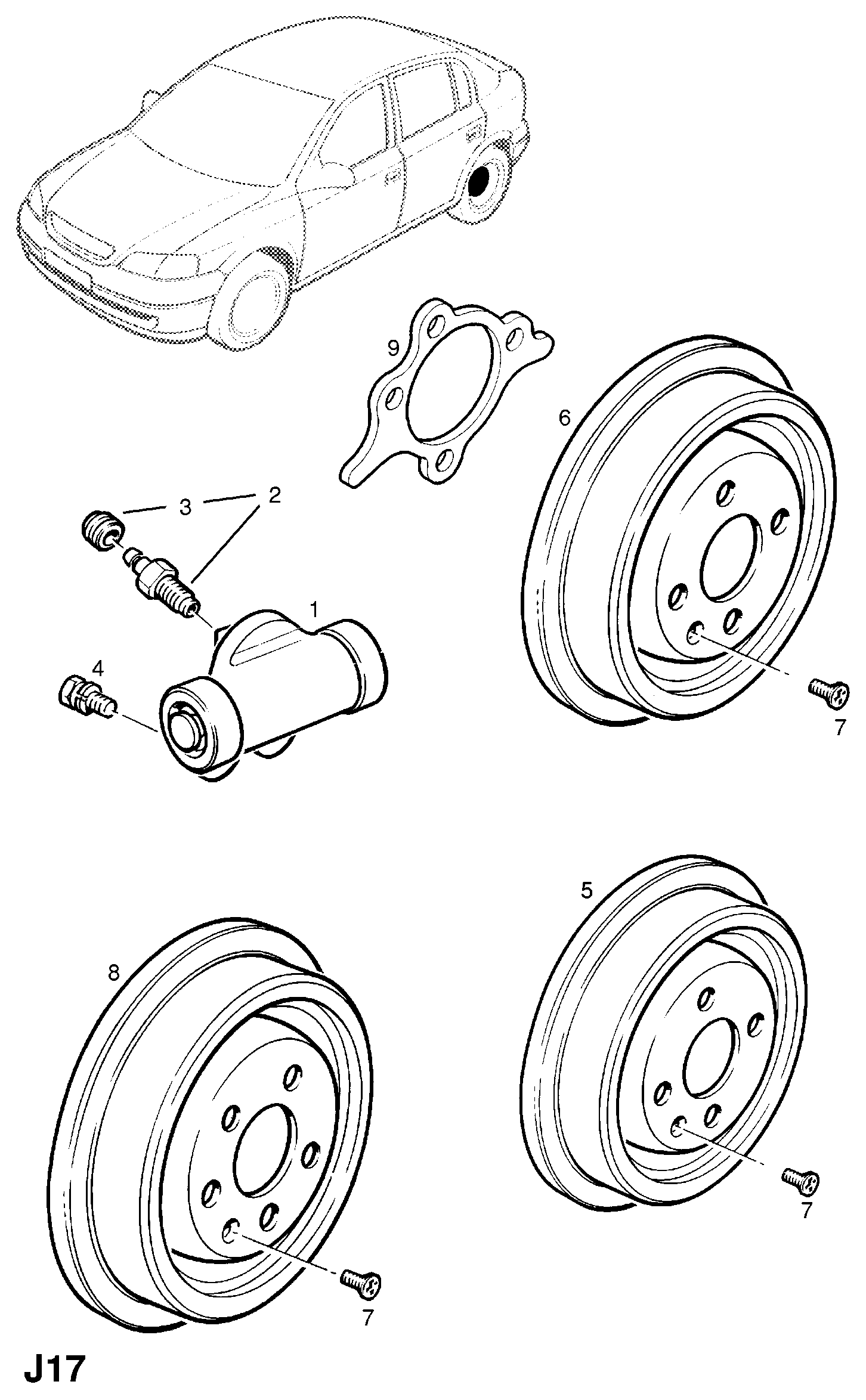 Opel 568066 - Rear brake drum: 2 pcs. onlydrive.pro