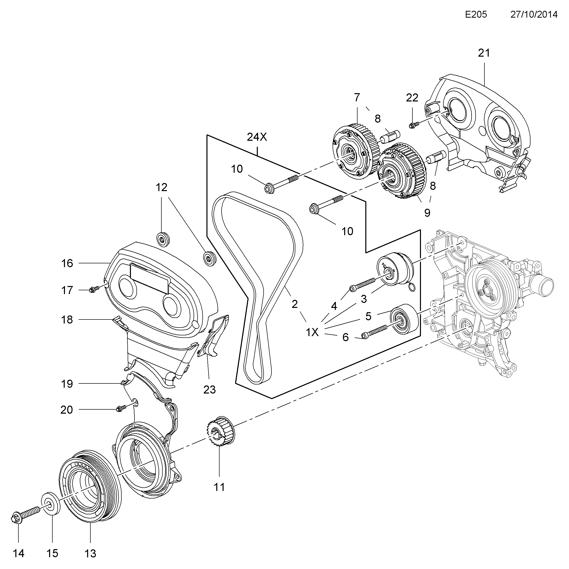 FORD 636160 - Tensioner Pulley, timing belt onlydrive.pro