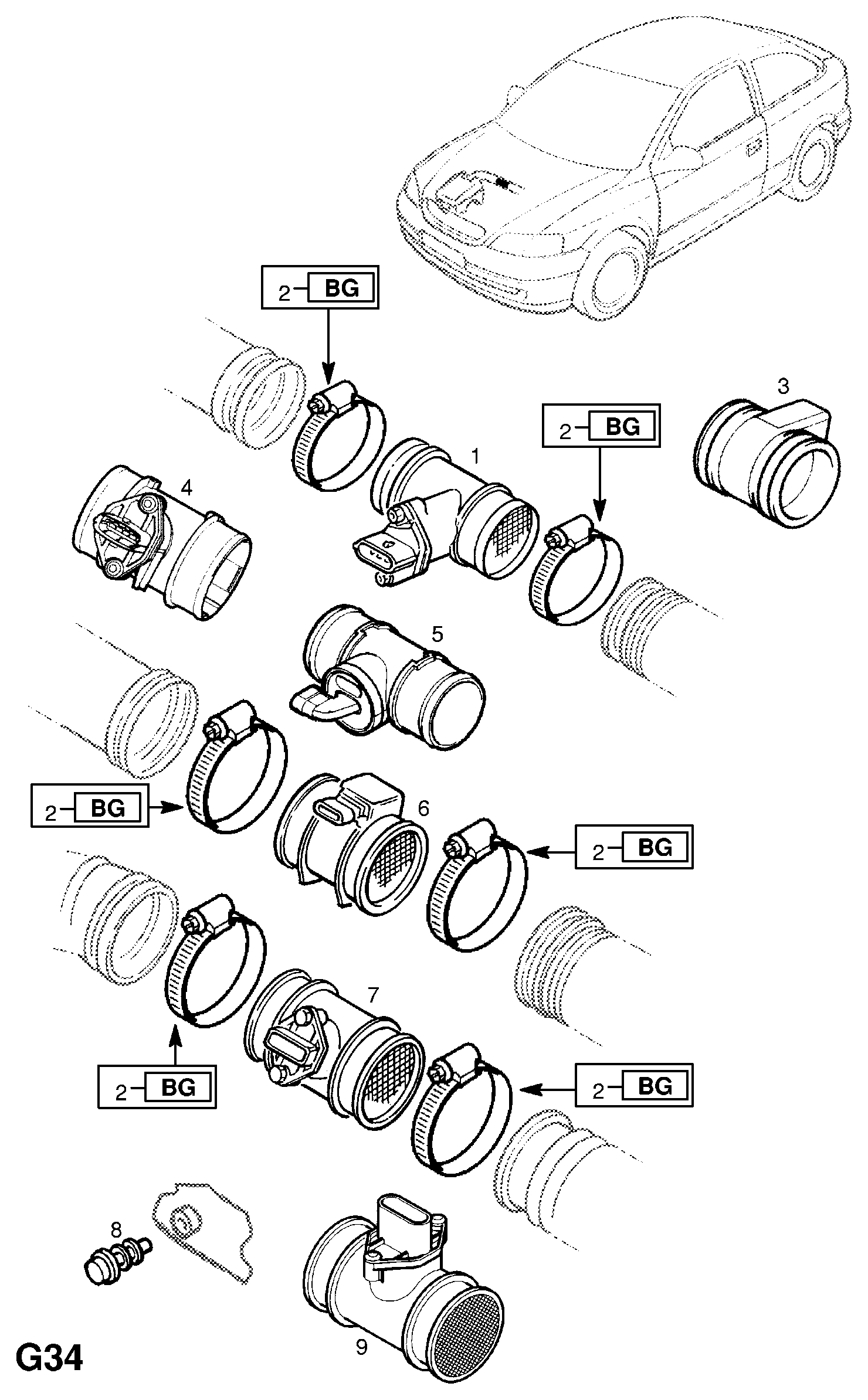 Opel 8 36 586 - Airflow meter: 1 pcs. onlydrive.pro