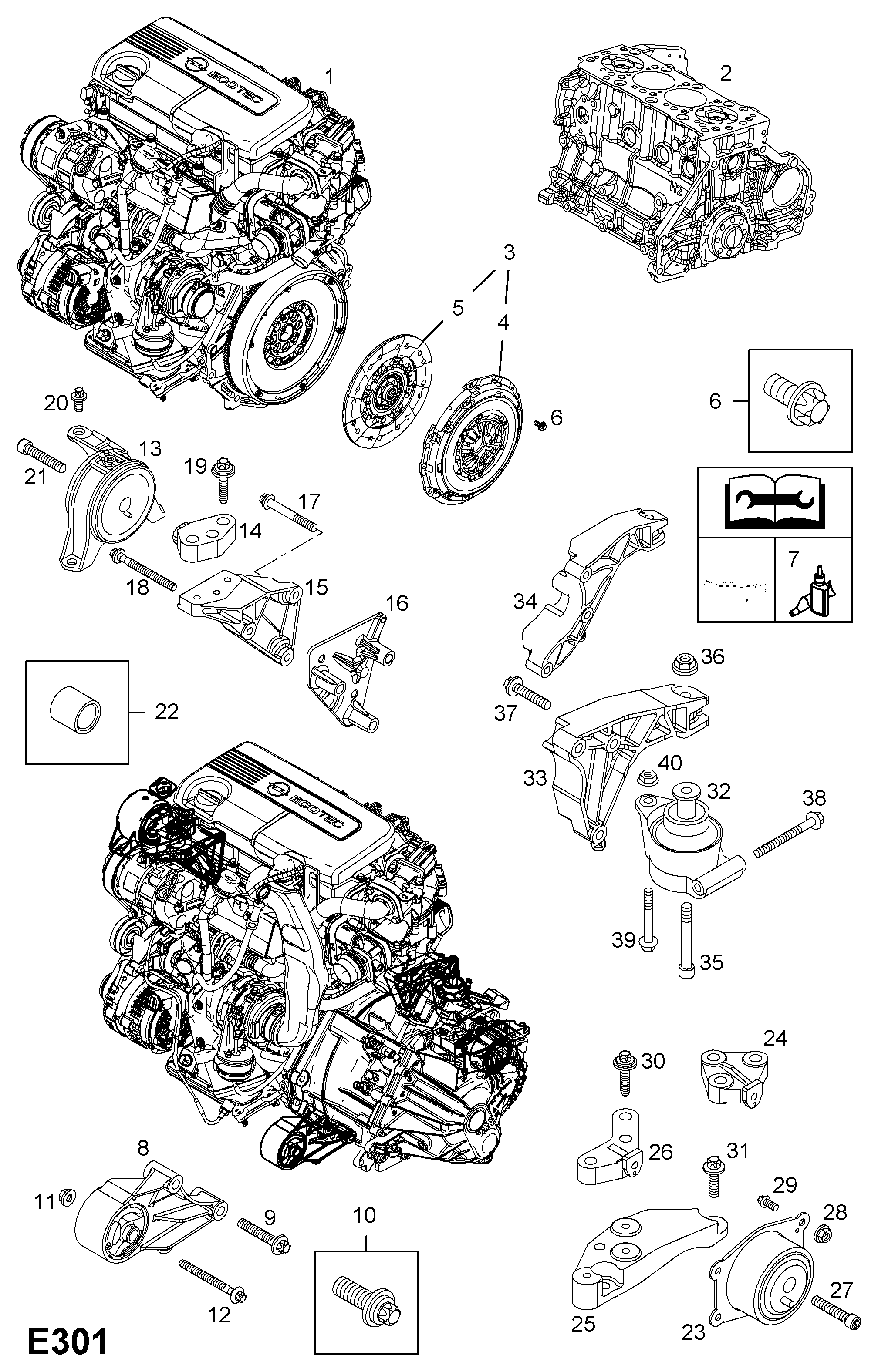 Opel 56 84 644 - Engine mountings: 1 pcs. onlydrive.pro