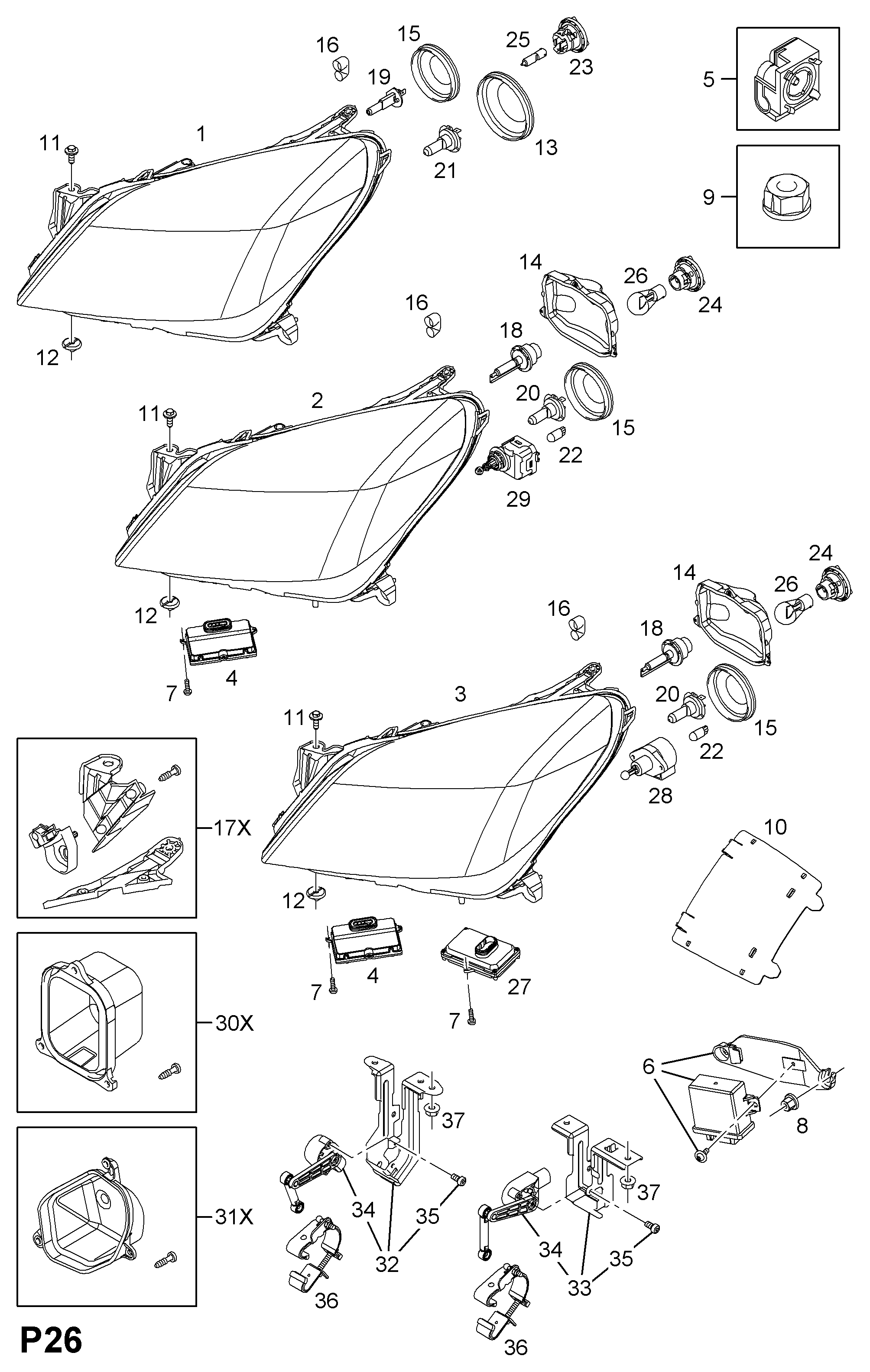 Opel 62 35 149 - Valdymo blokas, žibintai onlydrive.pro