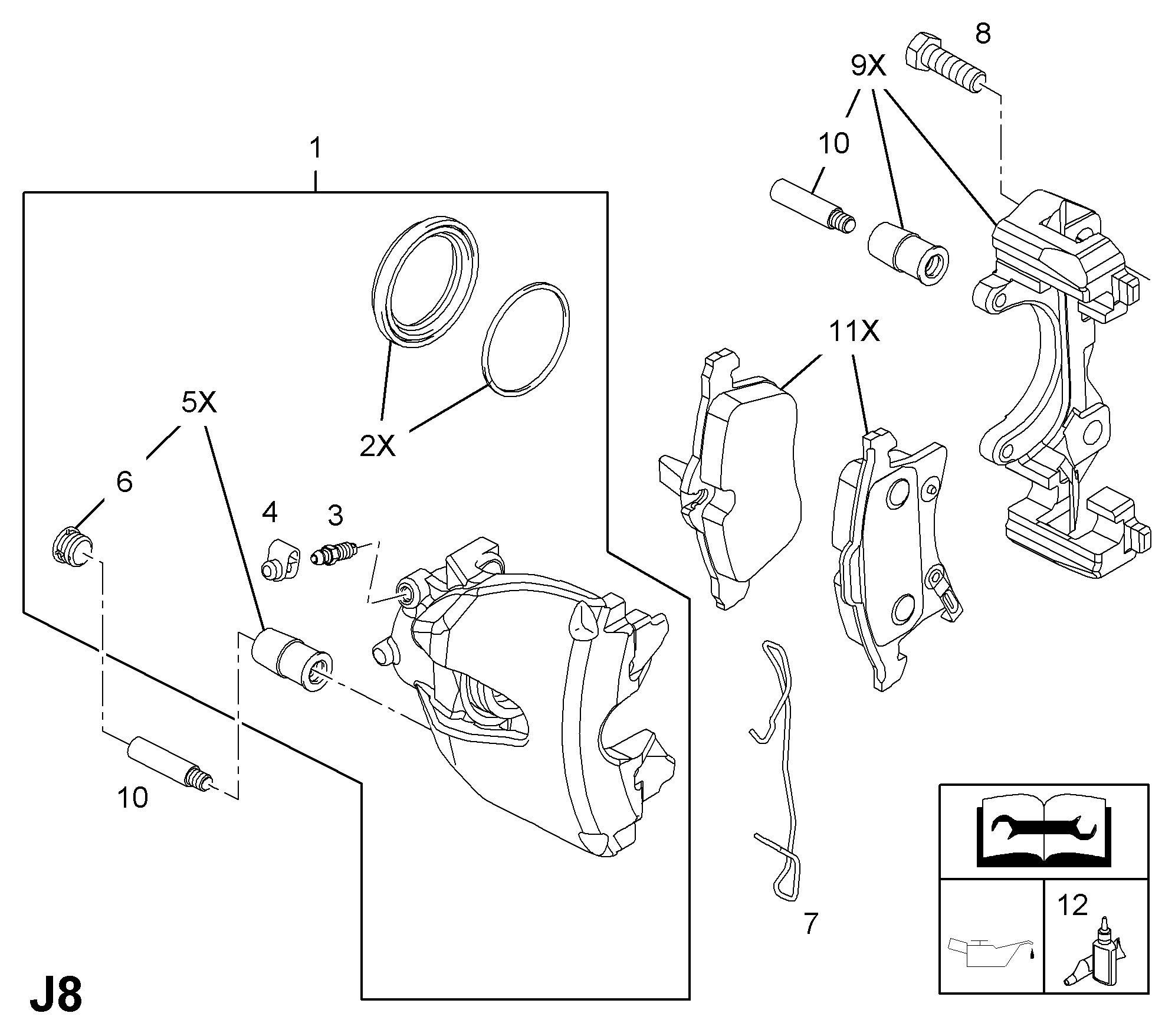 Opel 5 46 528 - Juhthülsikomplekt,pidurisadul onlydrive.pro