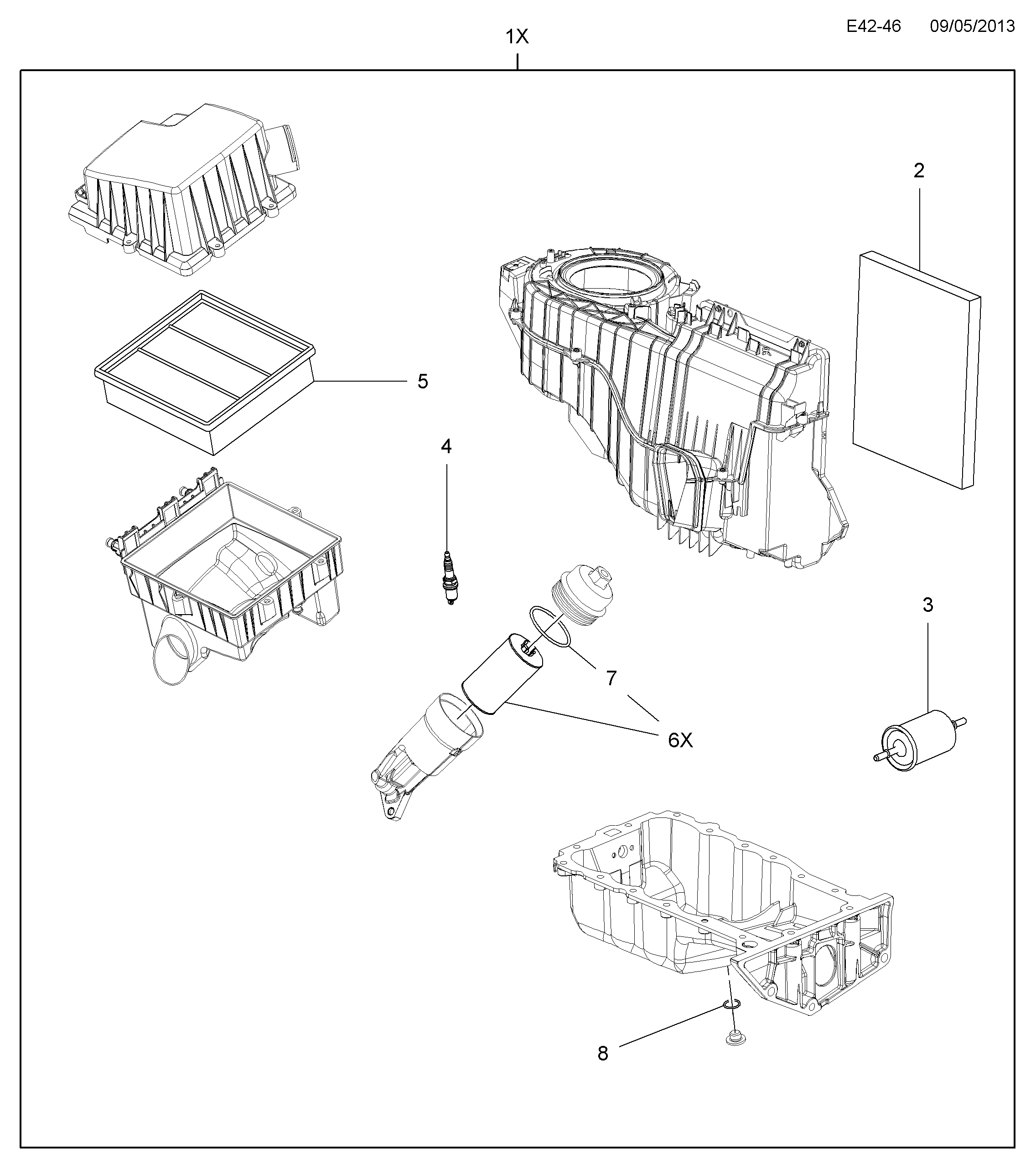 Opel 1629 057 - Parts Set, maintenance service onlydrive.pro