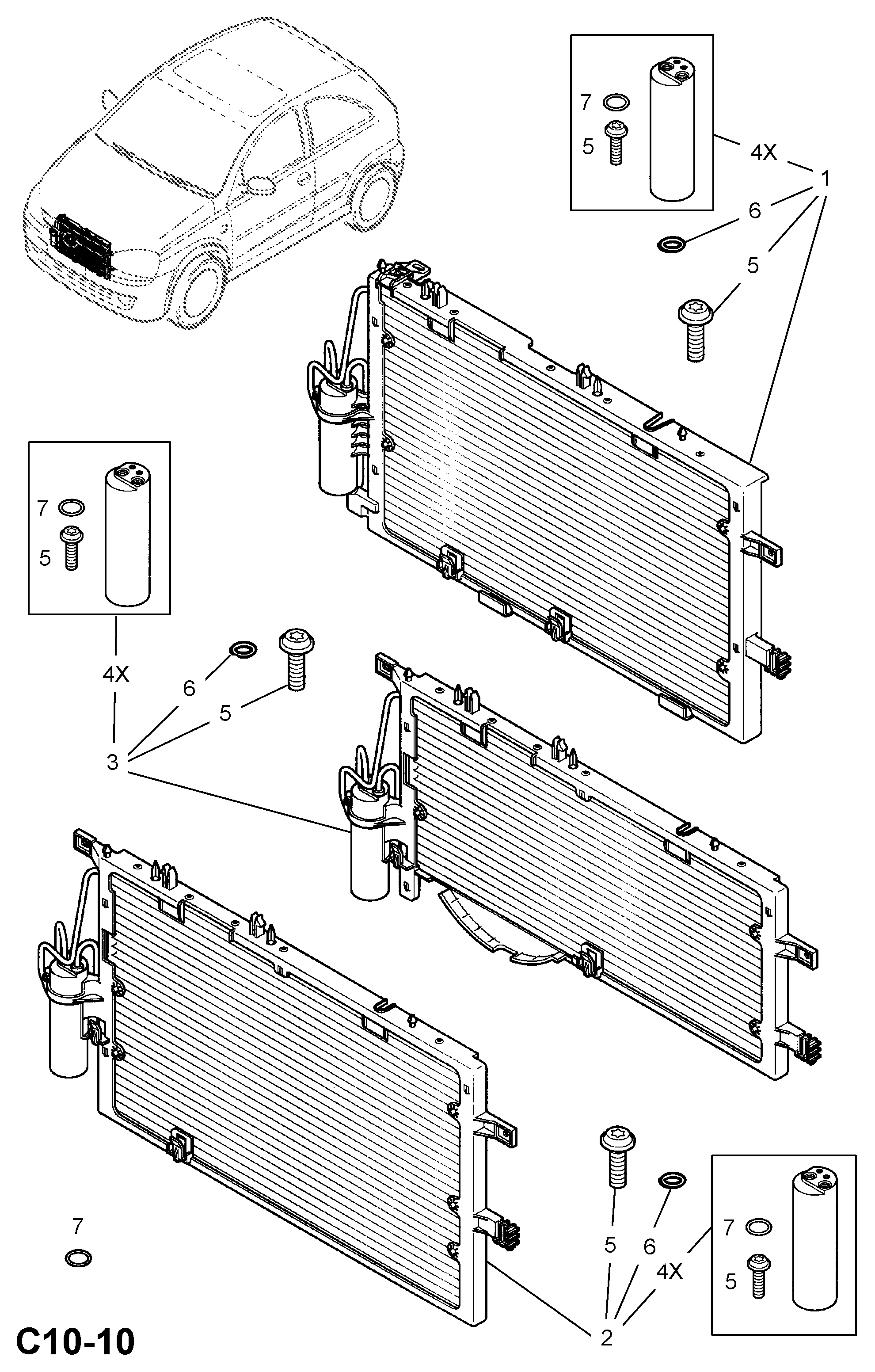 Opel 18 50 093 - Condenser and fittings: 1 pcs. onlydrive.pro