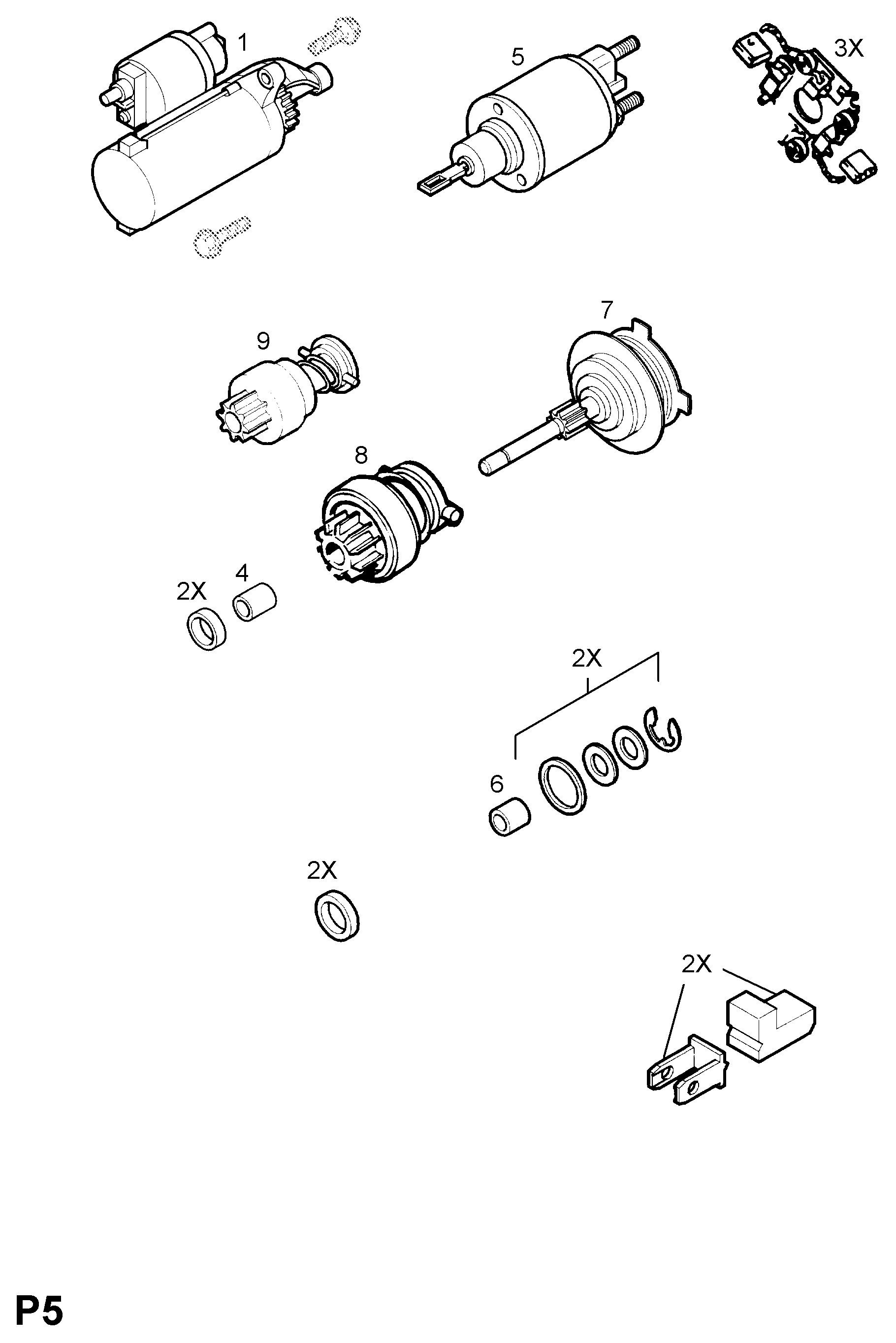 Opel 62 02 105 - Starter (contd.): 1 pcs. onlydrive.pro