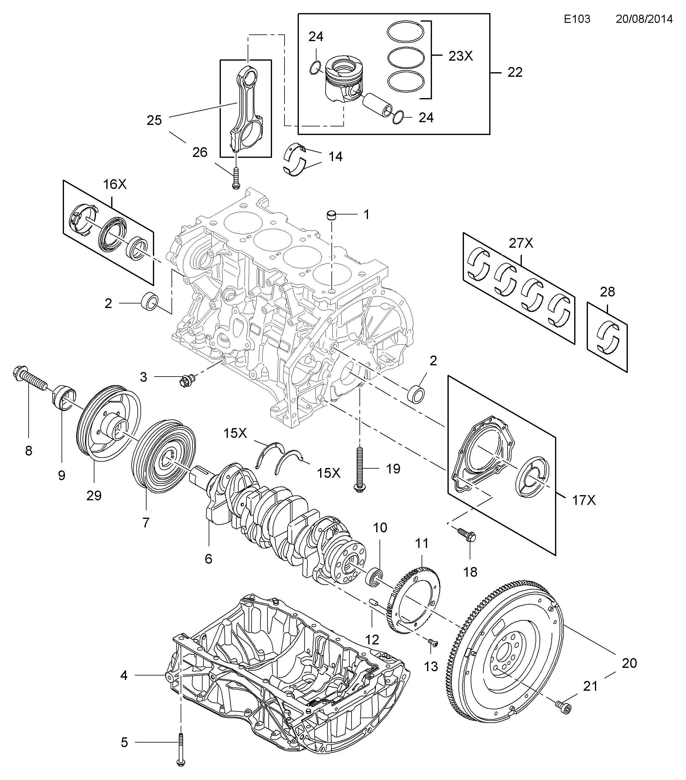 Opel 44 31 143 - Vārpstas blīvgredzens, Kloķvārpsta onlydrive.pro