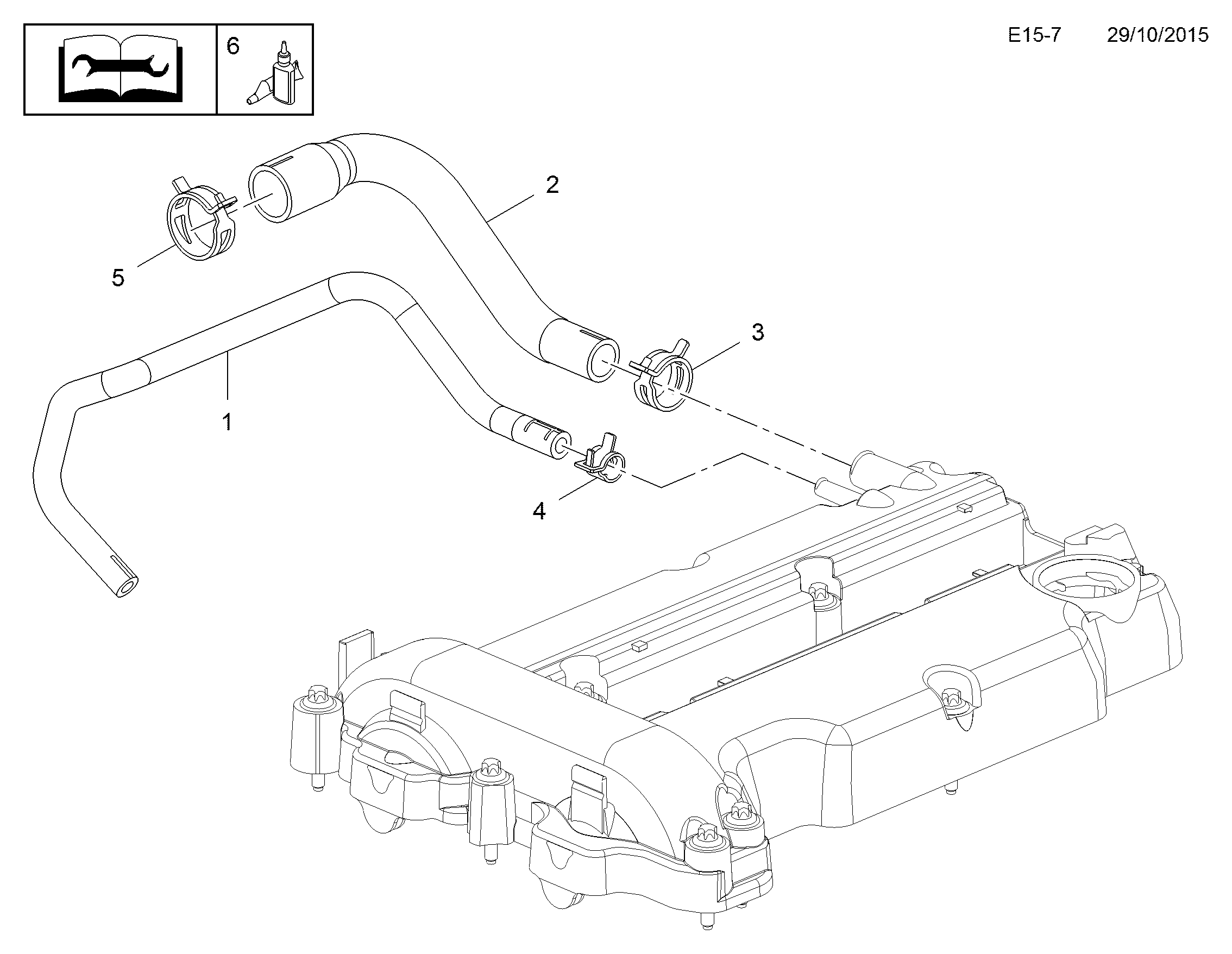 Opel 56 56 120 - Шланг, воздухоотвод крышки головки цилиндра onlydrive.pro