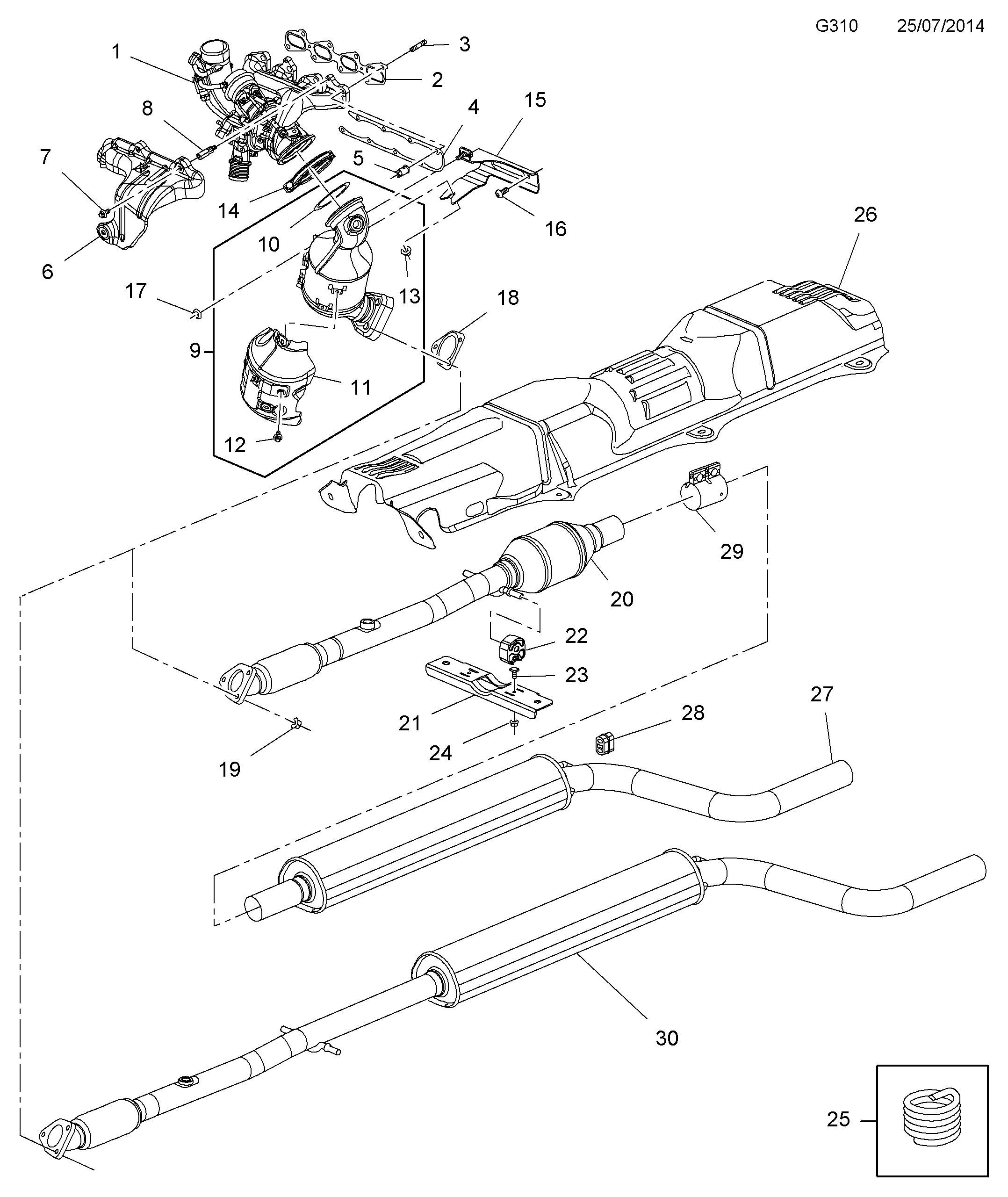 Opel 8 54 405 - Exhaust manifold, catalytic converter and front pipe: 1 pcs. onlydrive.pro