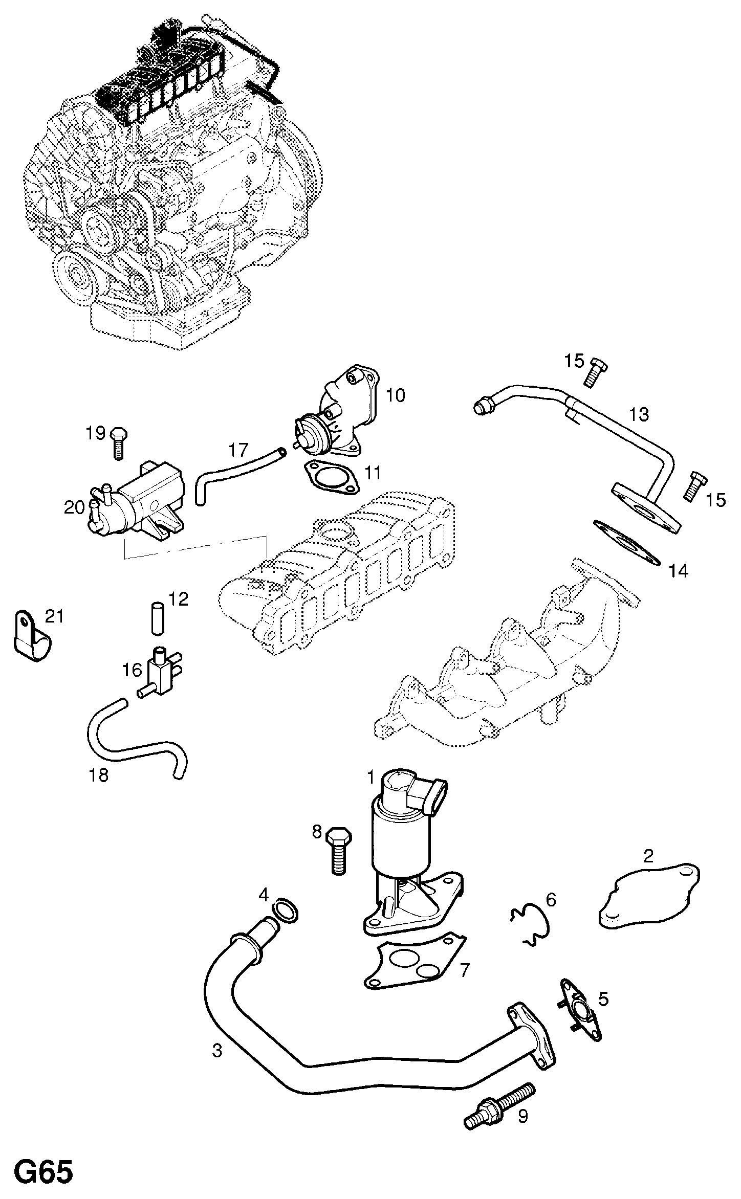 Opel 58 51 039 - Exhaust gas recirculation (contd.): 1 pcs. onlydrive.pro