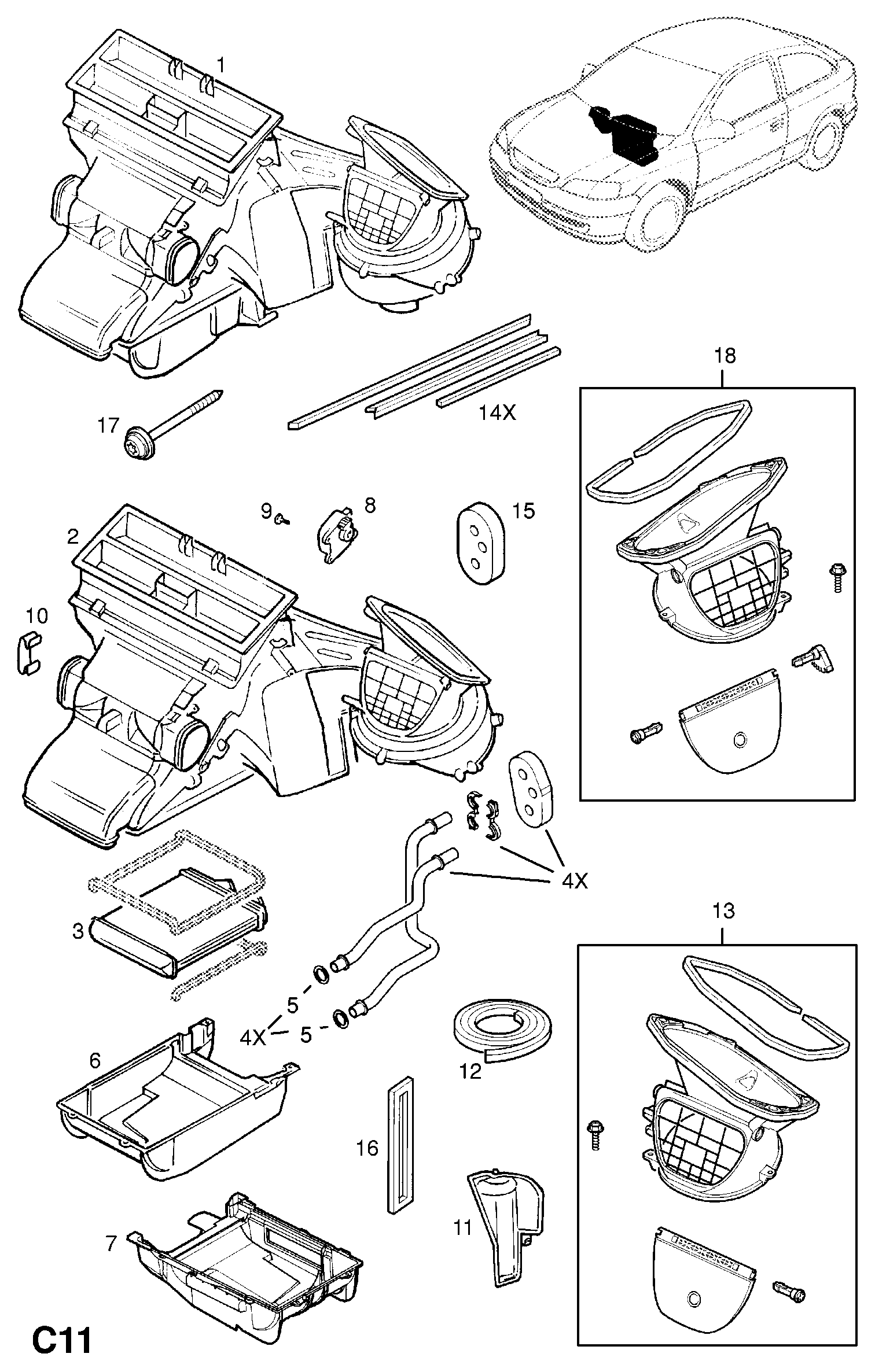 Opel 16 18 134 - Šilumokaitis, salono šildymas onlydrive.pro