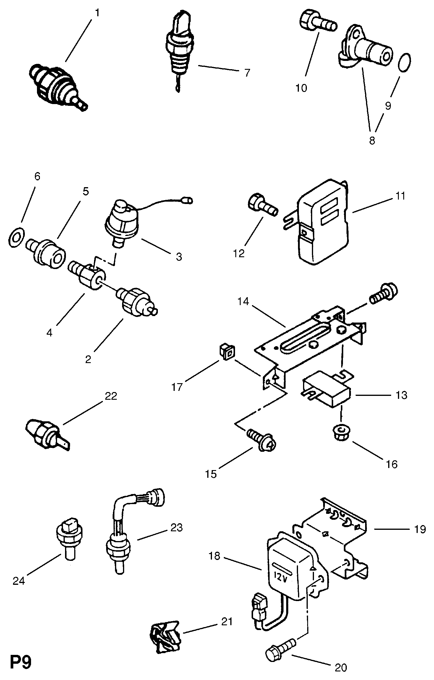 Opel 12 52 567 - Sender Unit, oil pressure onlydrive.pro