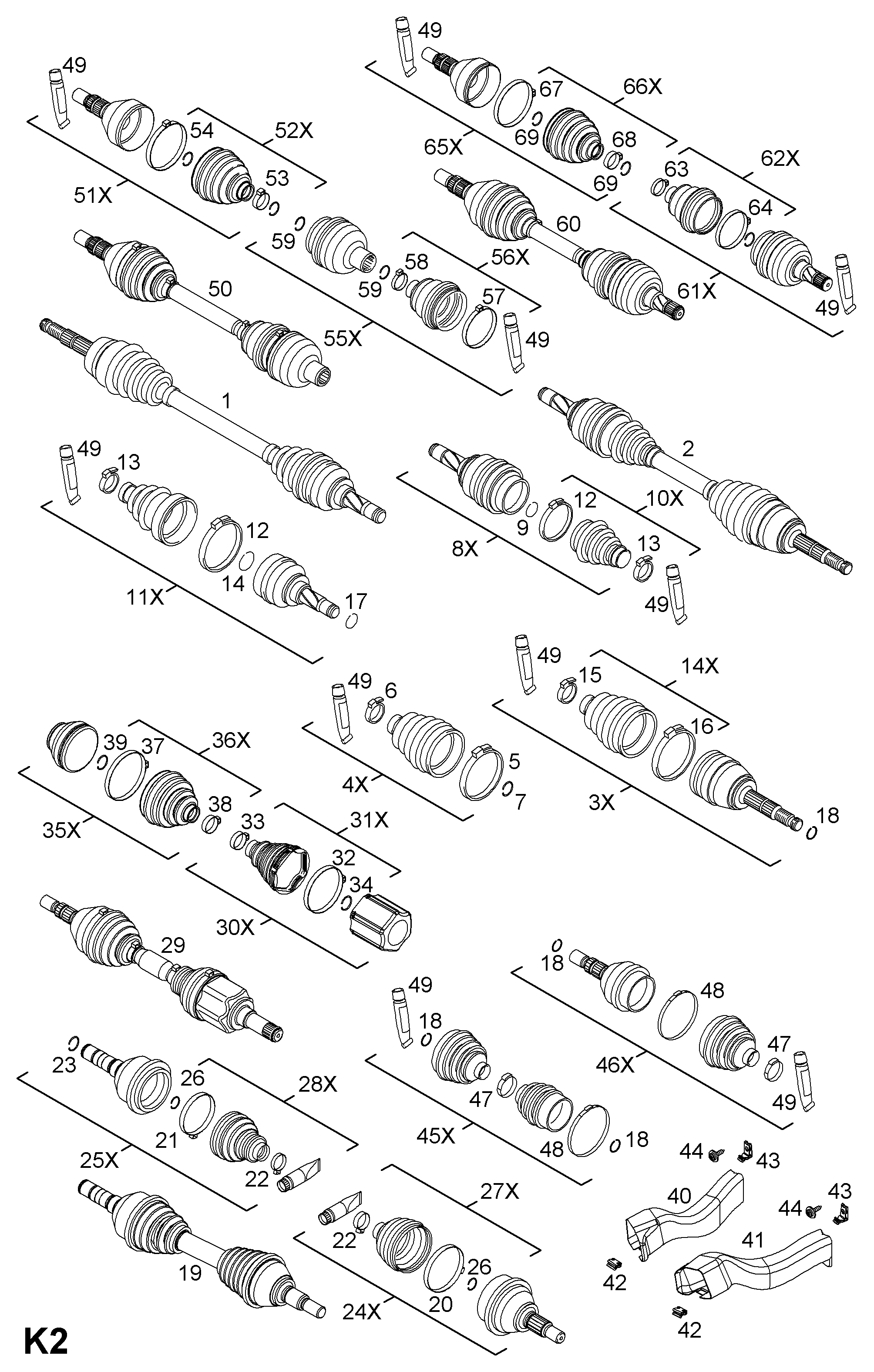 Opel 374473 - Šarnīru komplekts, Piedziņas vārpsta onlydrive.pro