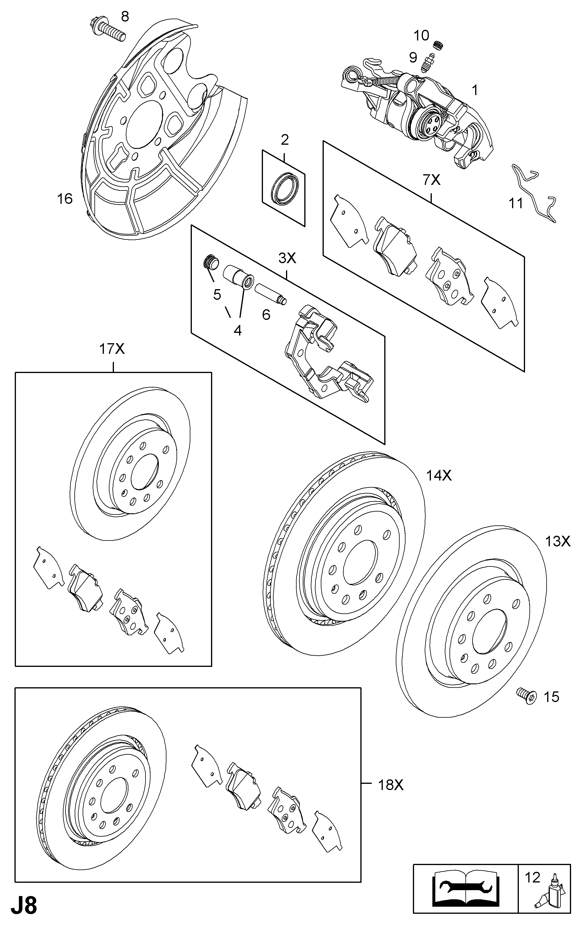 FORD 1 515 017 - Piduriklotsi komplekt,ketaspidur onlydrive.pro