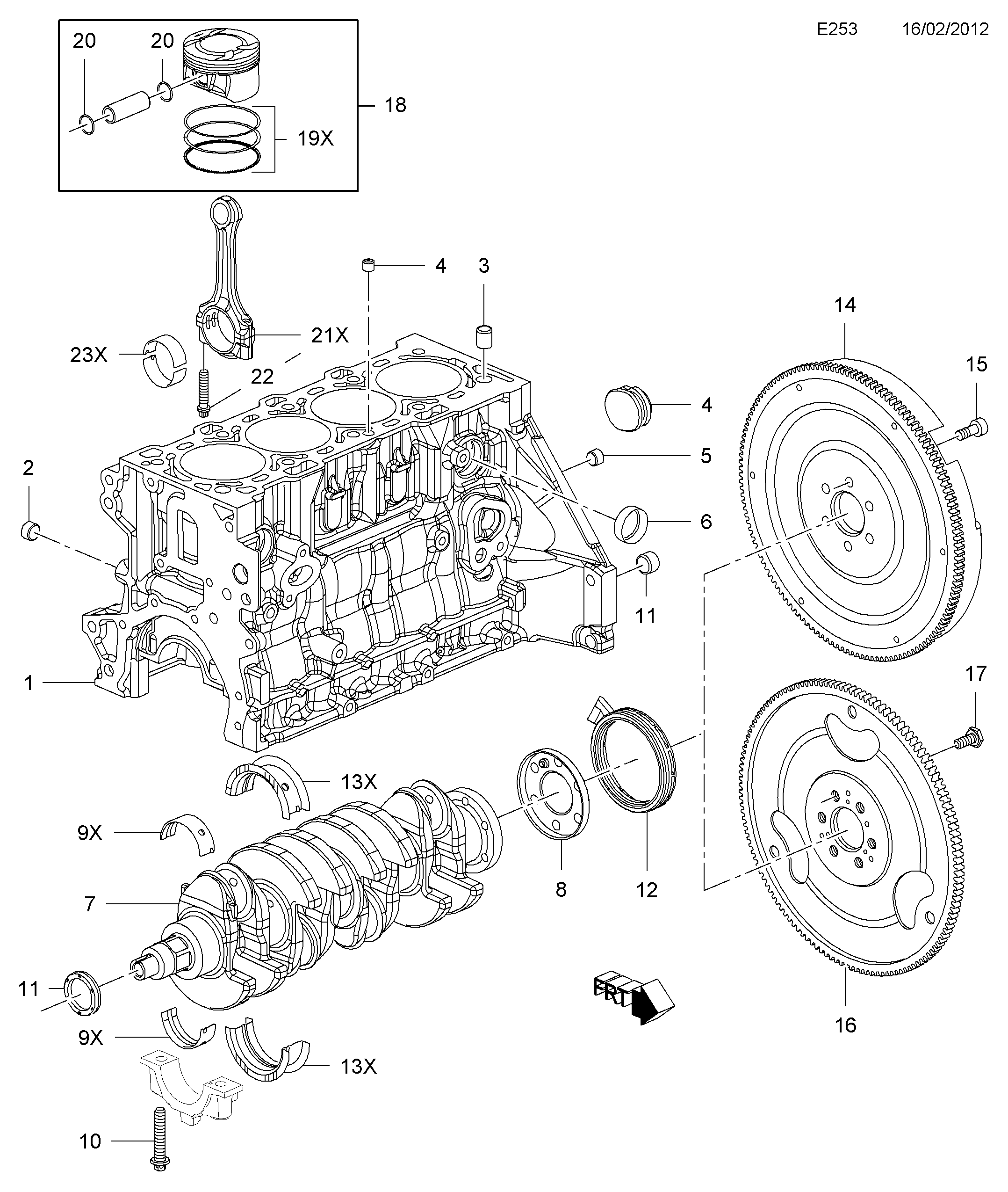 Opel 6 46 299 - Crankshaft bearings and seals: 1 pcs. onlydrive.pro