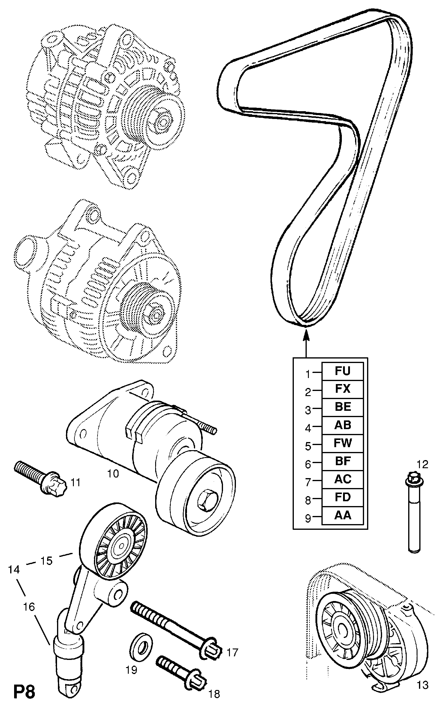 Opel 13 40 549 - Demferis, Ķīļrievu siksna onlydrive.pro