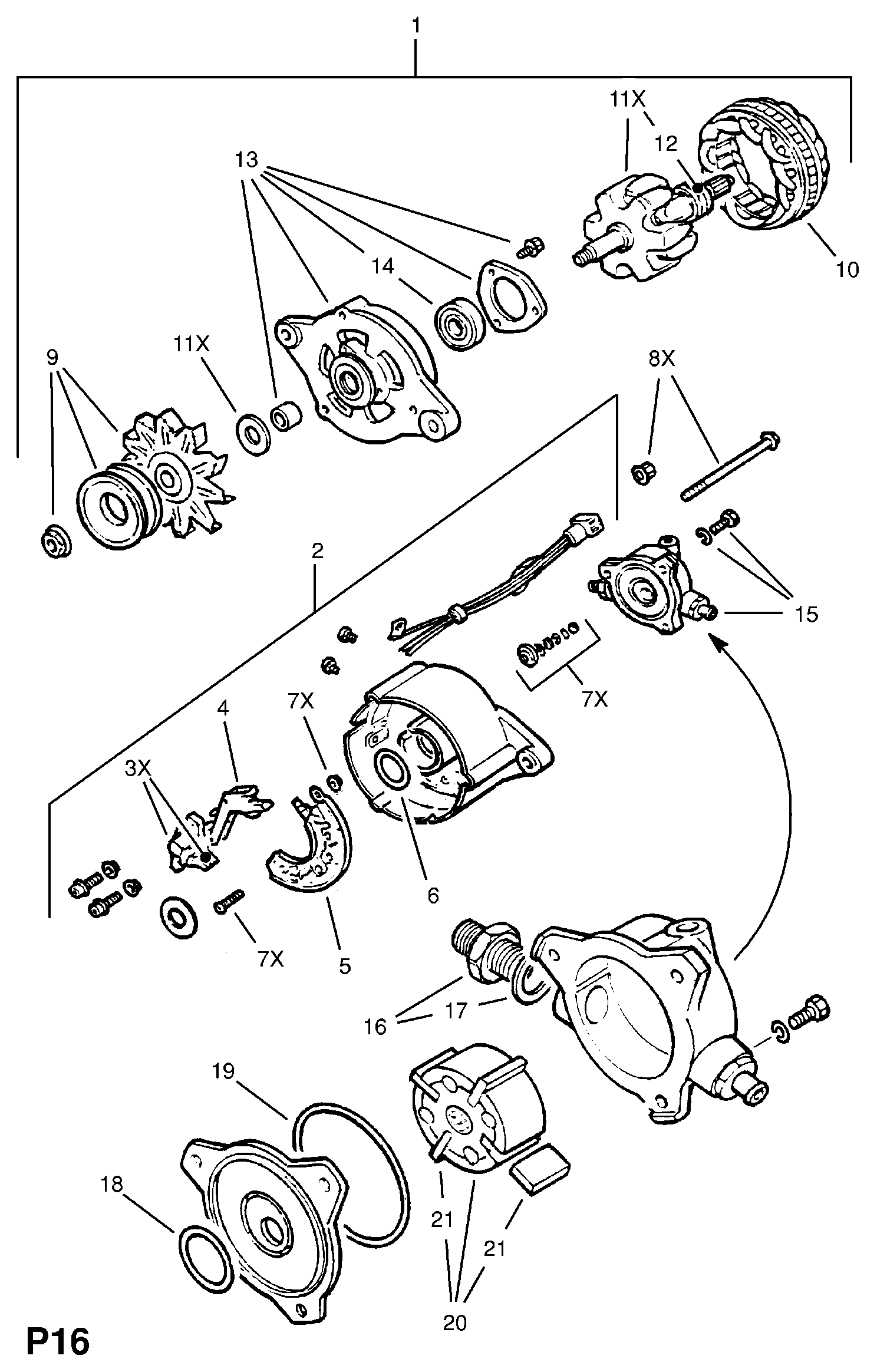 Opel 62 04 042 - Генератор onlydrive.pro