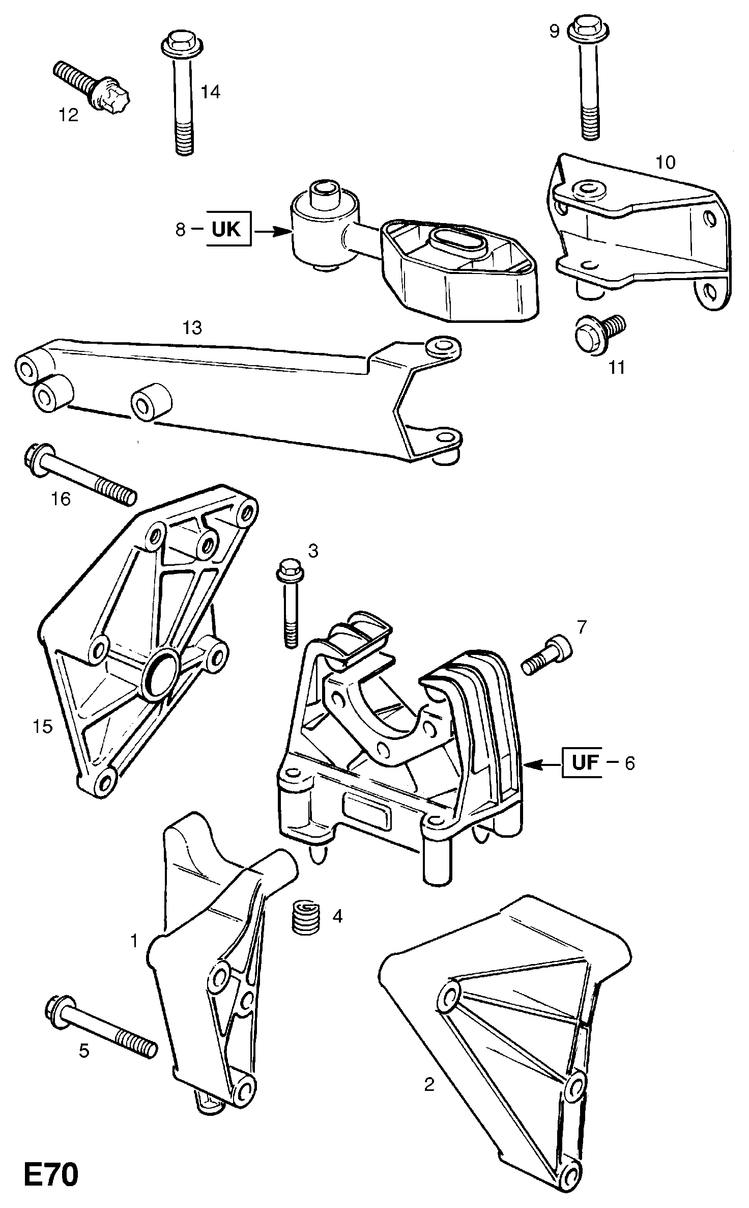 Opel 6 84 703 - Holder, engine mounting onlydrive.pro