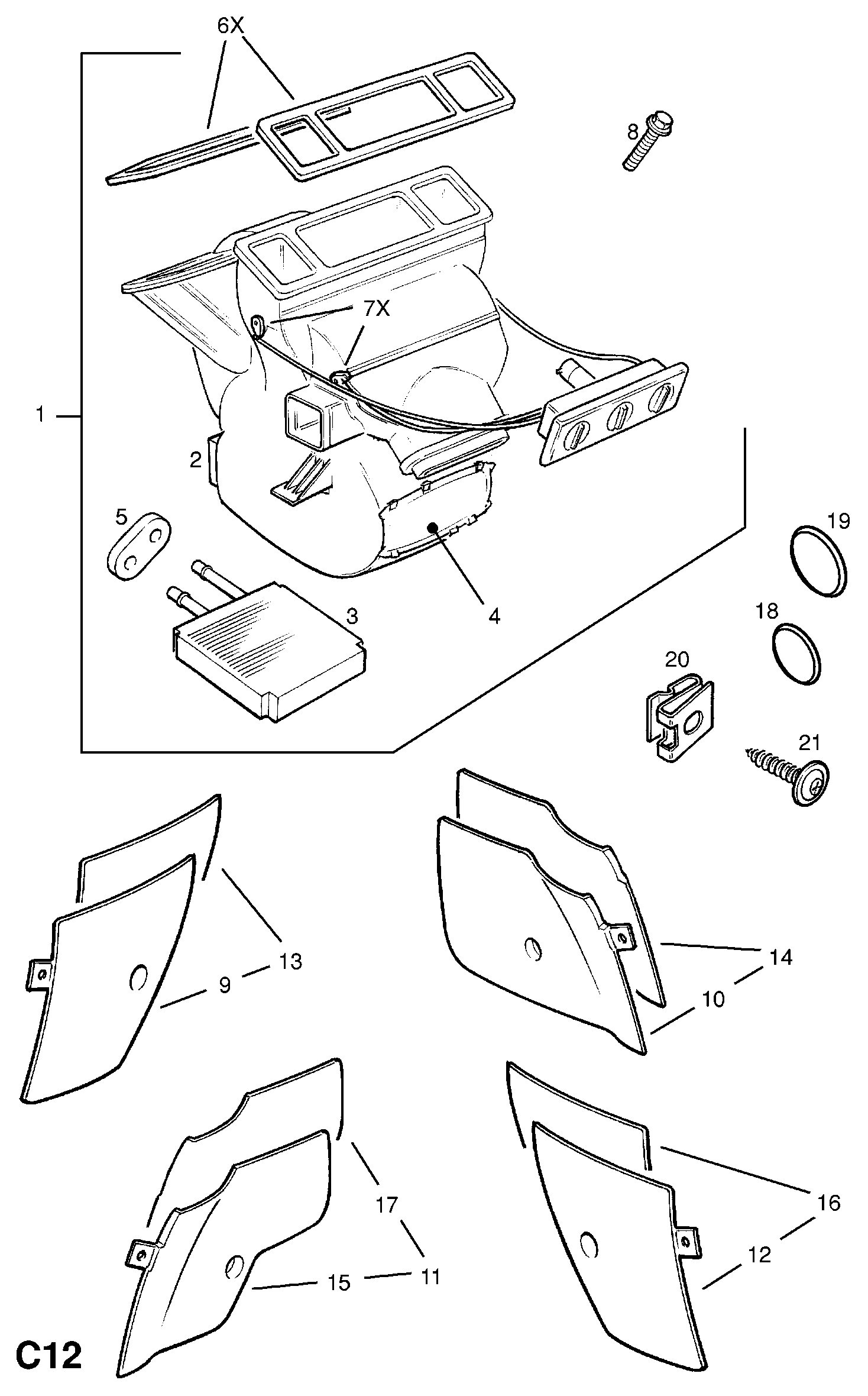 Opel 18 43 107 - Heat Exchanger, interior heating onlydrive.pro