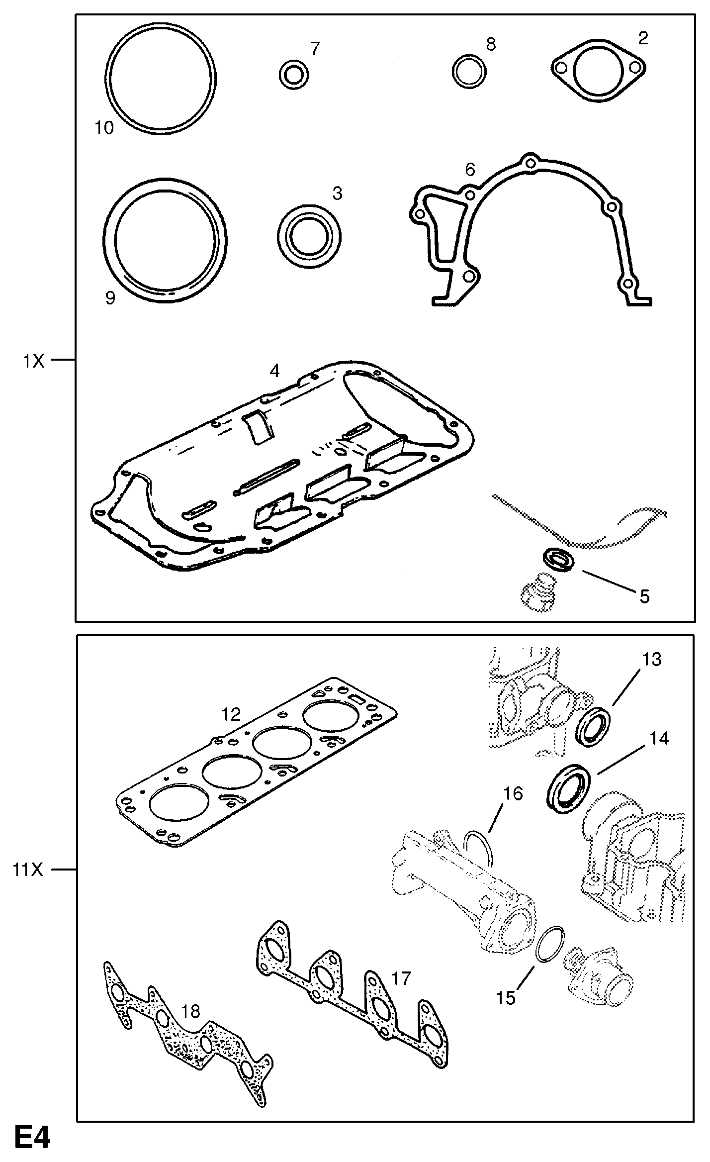 Opel 6 38 194 - Engine gasket sets: 1 pcs. onlydrive.pro