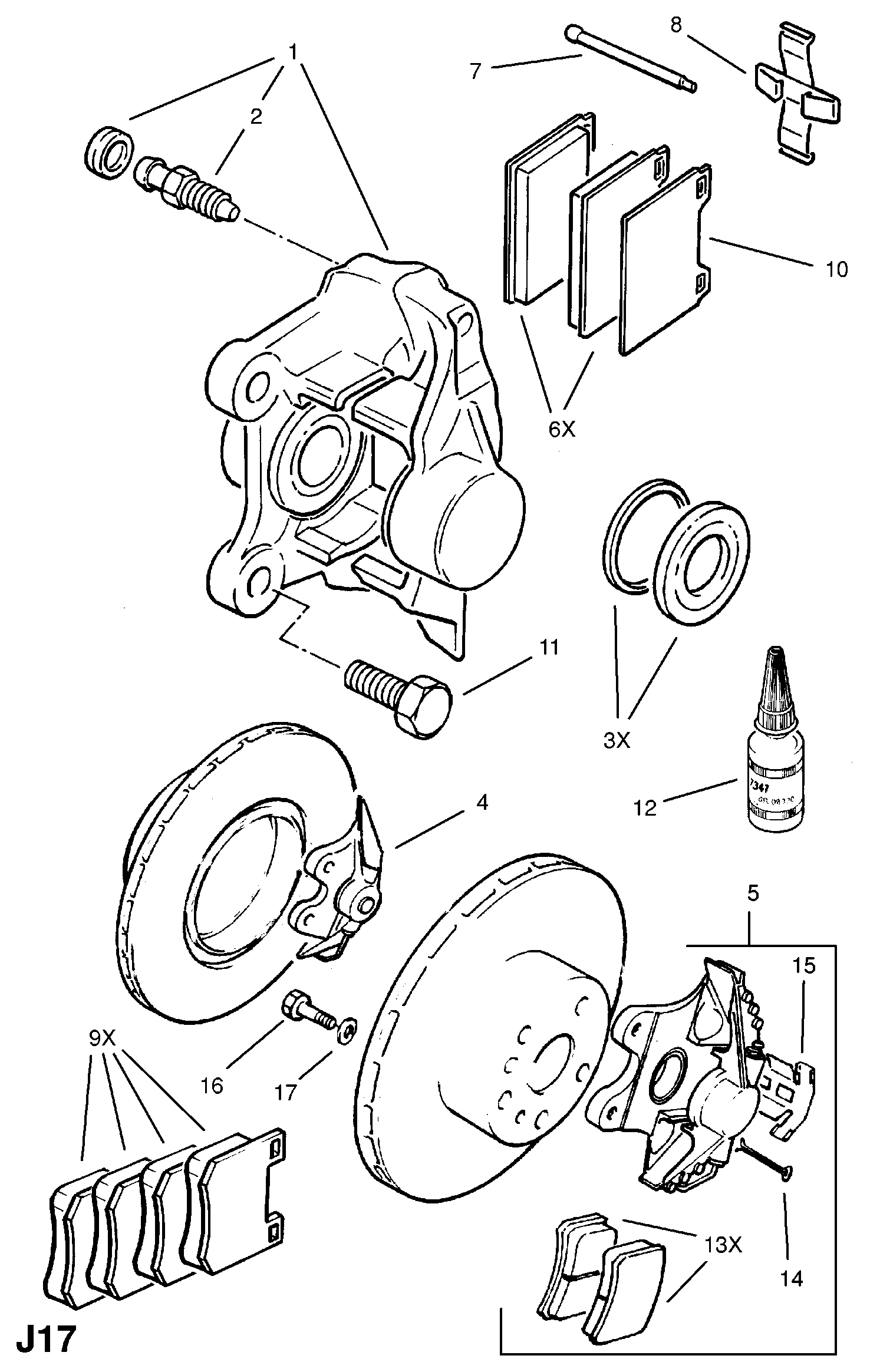 Chevrolet 1605799 - Rear brake disc caliper: 1 pcs. onlydrive.pro