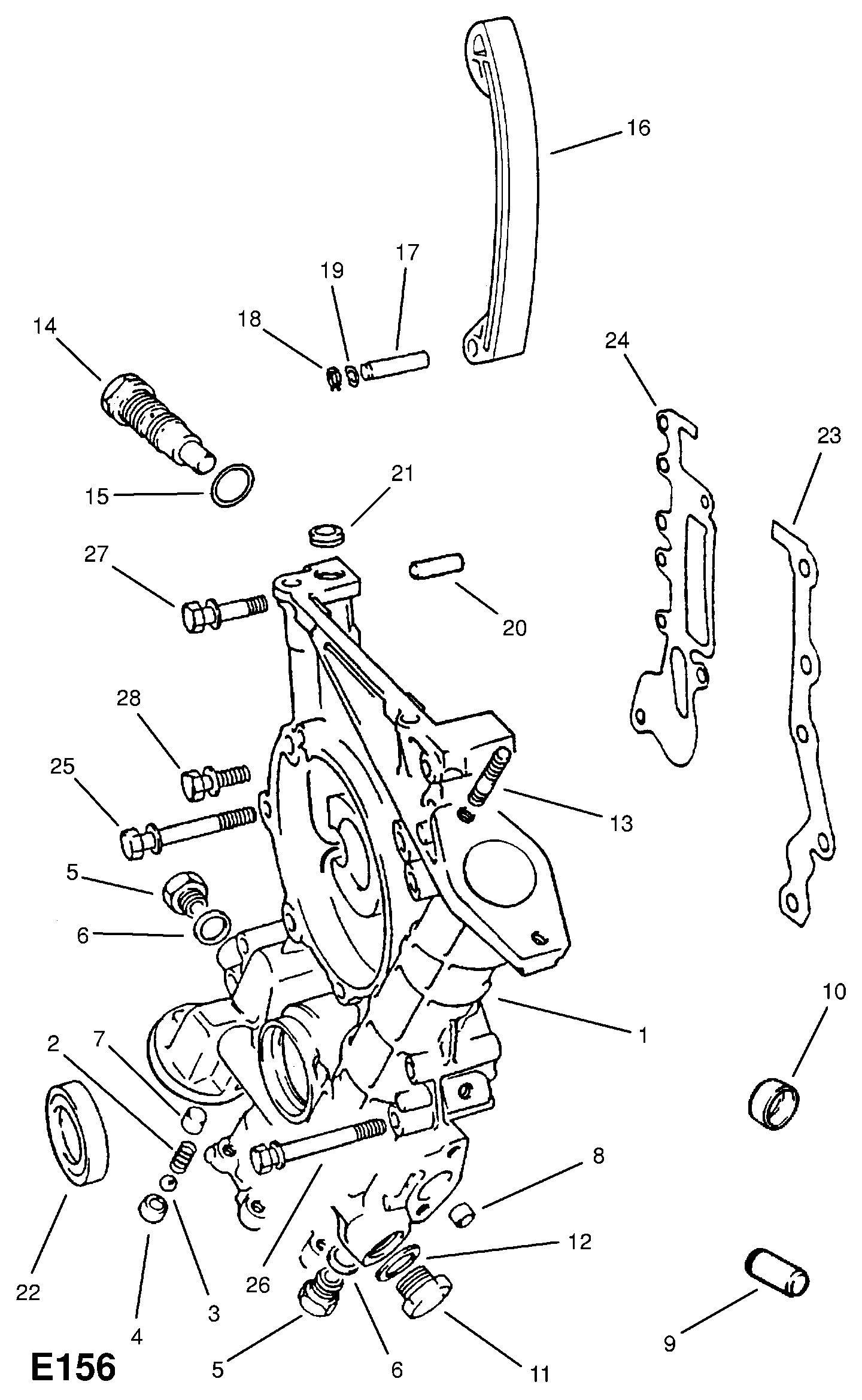 Opel 20 91 045 - Timing case and chain tensioner: 1 pcs. onlydrive.pro