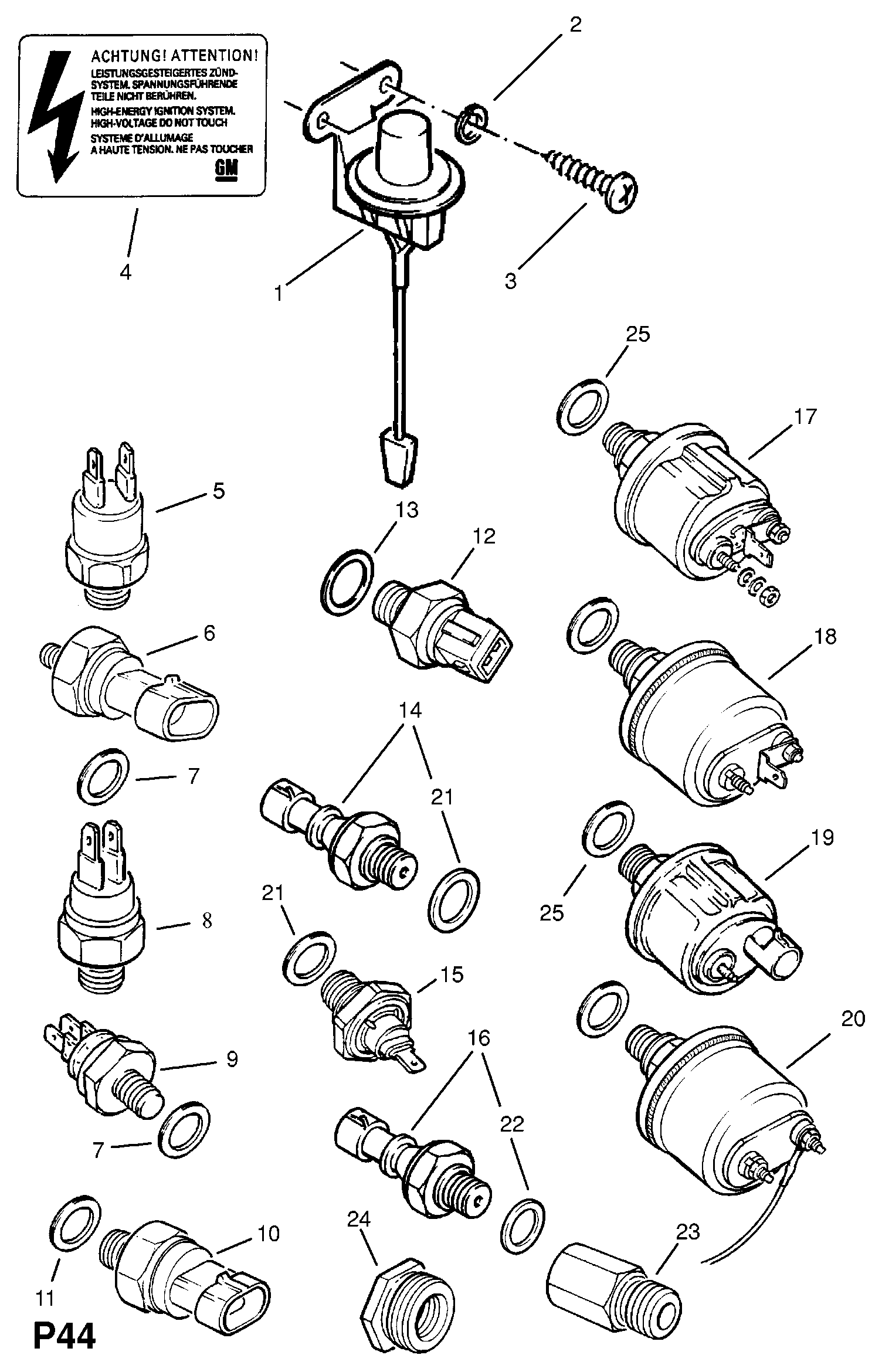 Opel 12 52 562 - Sender Unit, oil pressure onlydrive.pro