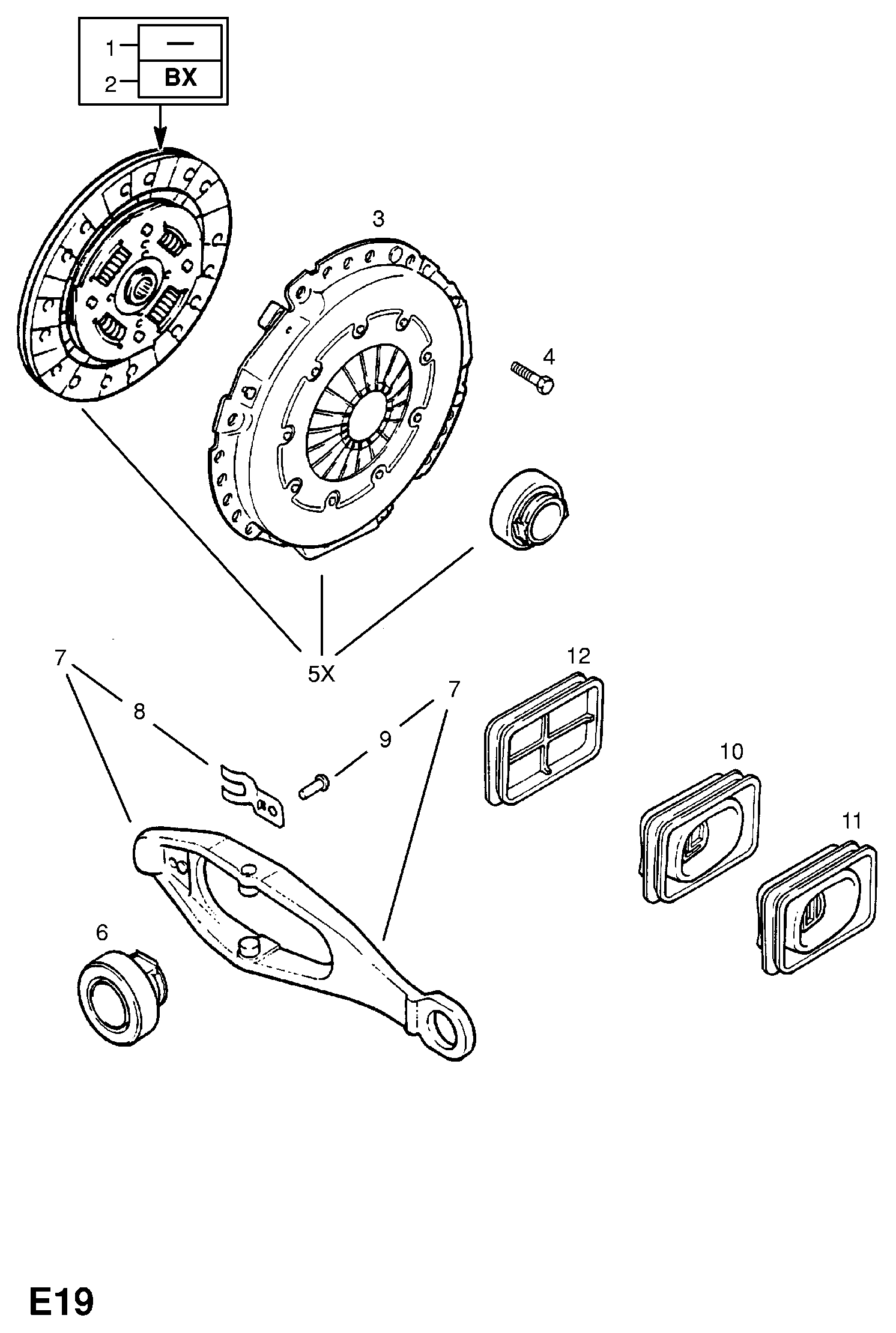 Opel 6 68 653 - Clutch controls: 1 pcs. onlydrive.pro