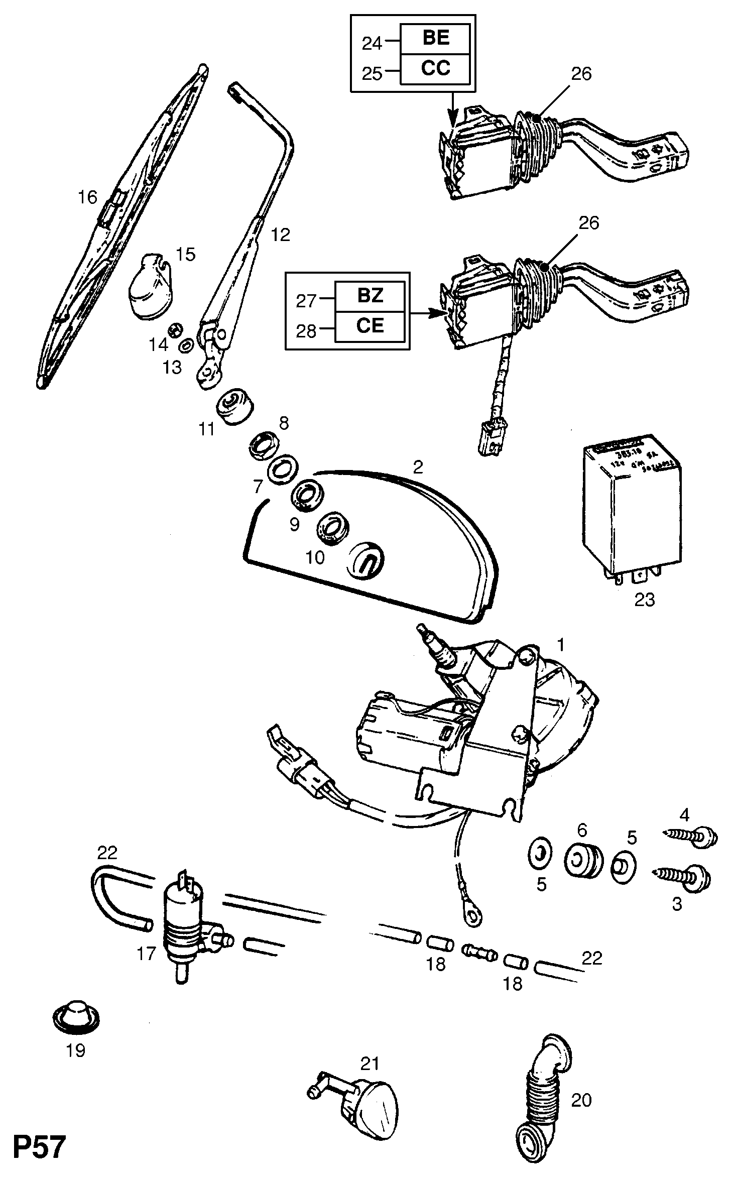 Opel 14 50 162 - Klaasipesuvee pump,klaasipuhastus onlydrive.pro