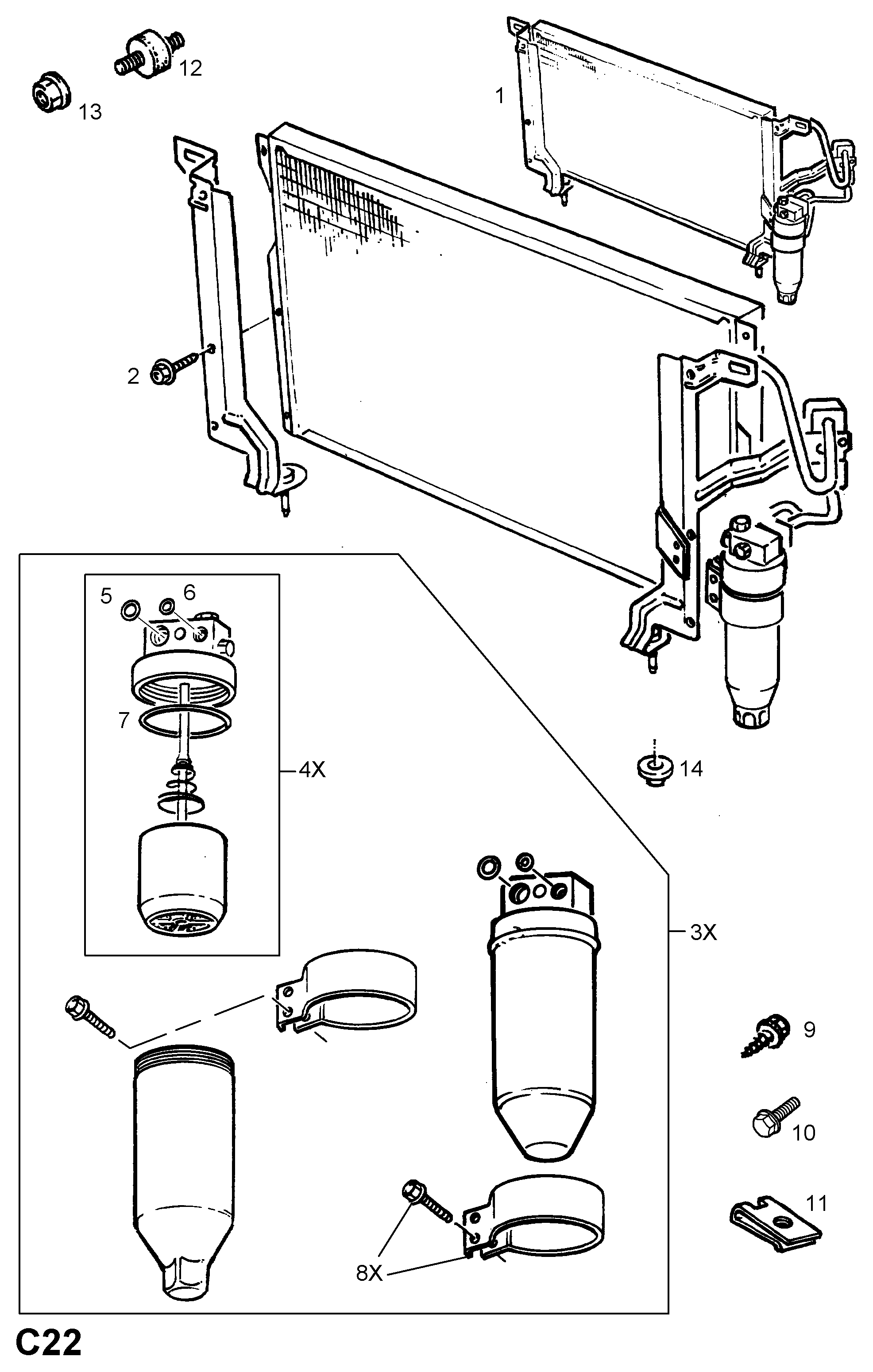 Opel 18 50 028 - Kondensators, Gaisa kond. sistēma onlydrive.pro