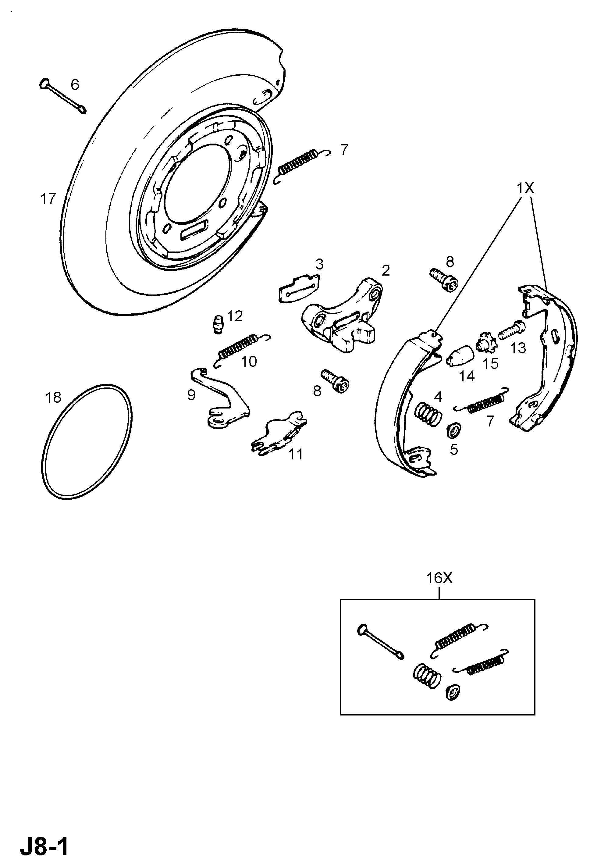 Opel 1605897 - Piduriklotside komplekt,seisupidur onlydrive.pro