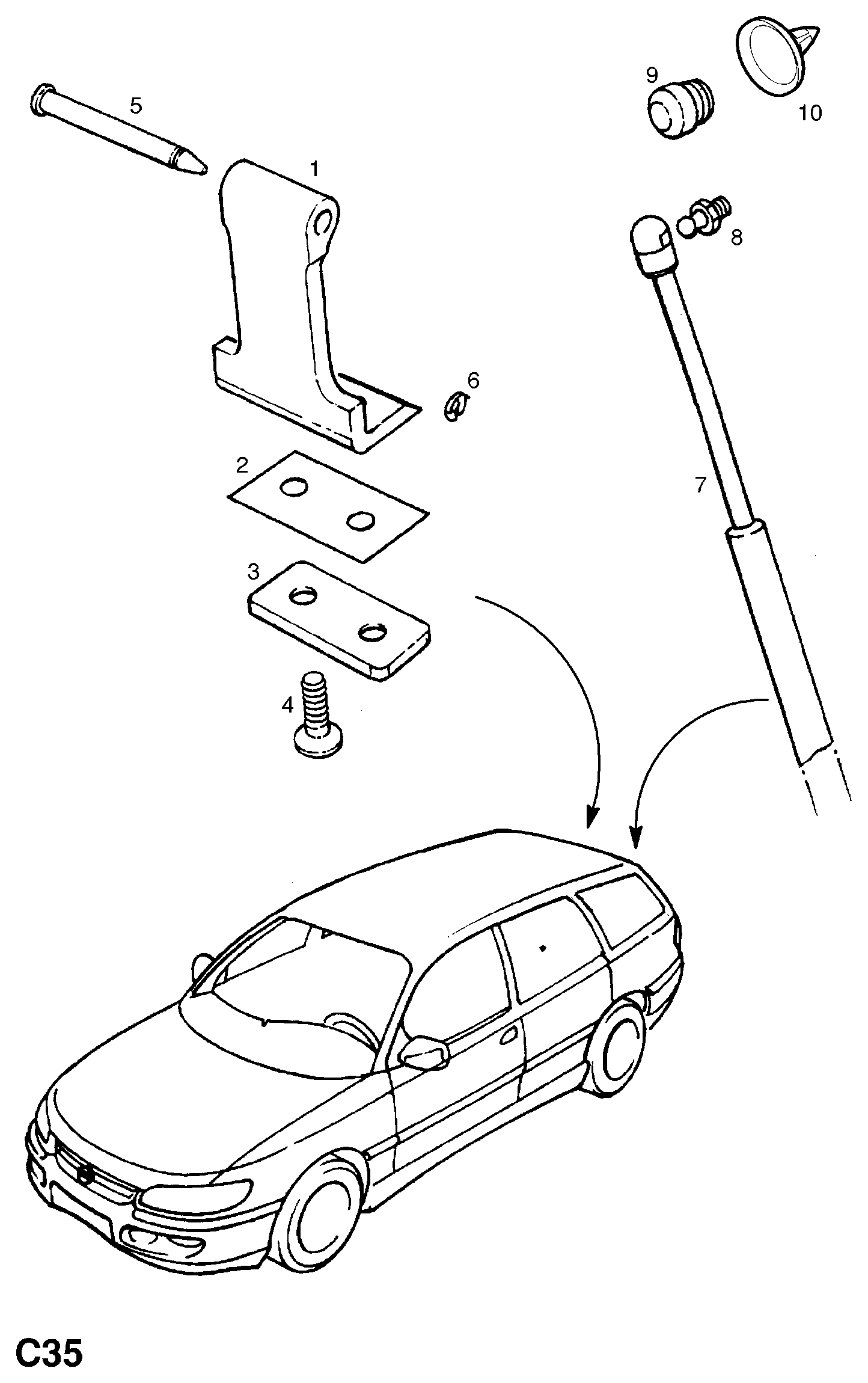 Opel 132675 - Gas Spring, boot, cargo area onlydrive.pro