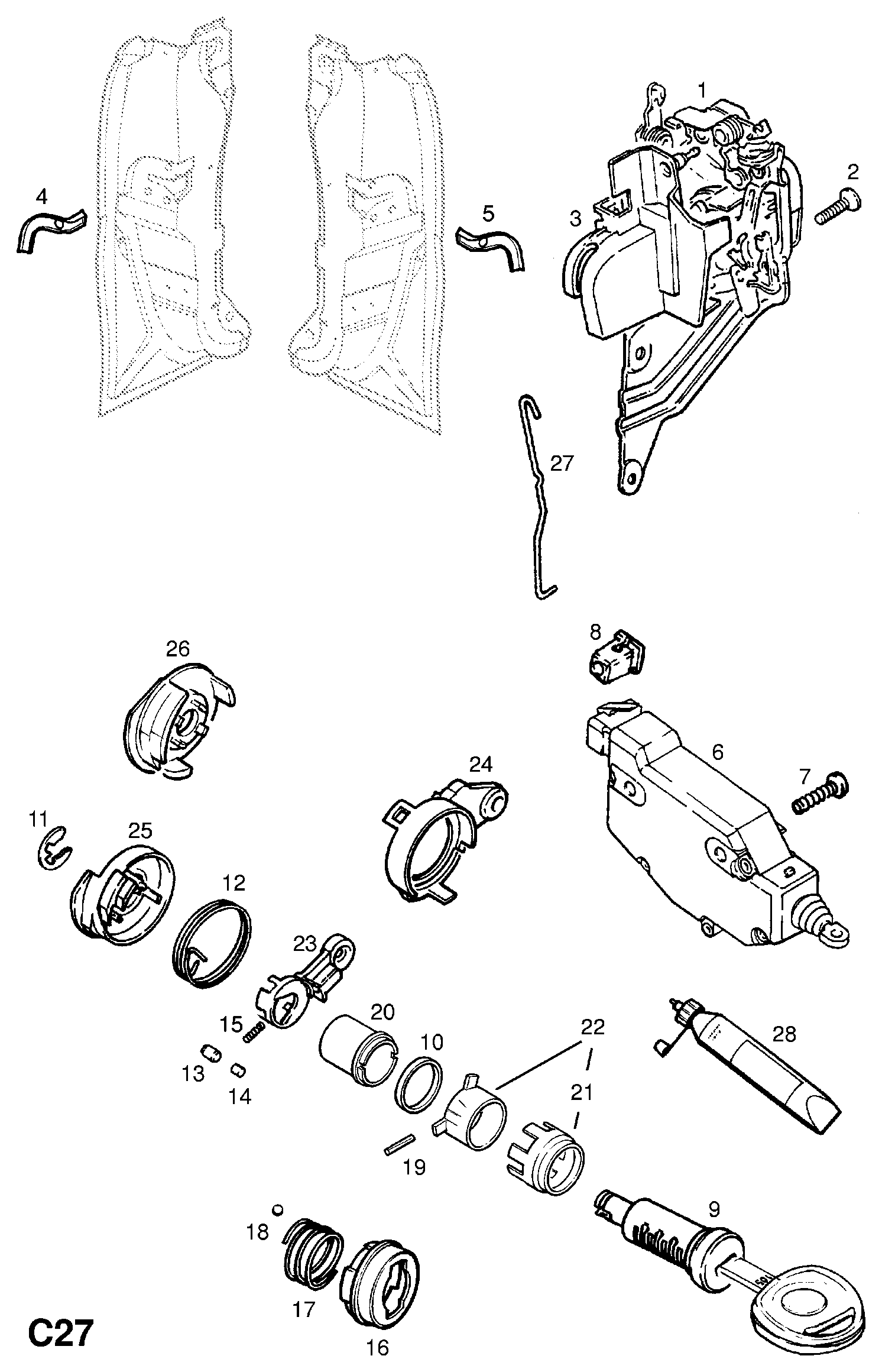 CITROËN 1 33 888 - Lock barrel: 2 pcs. onlydrive.pro