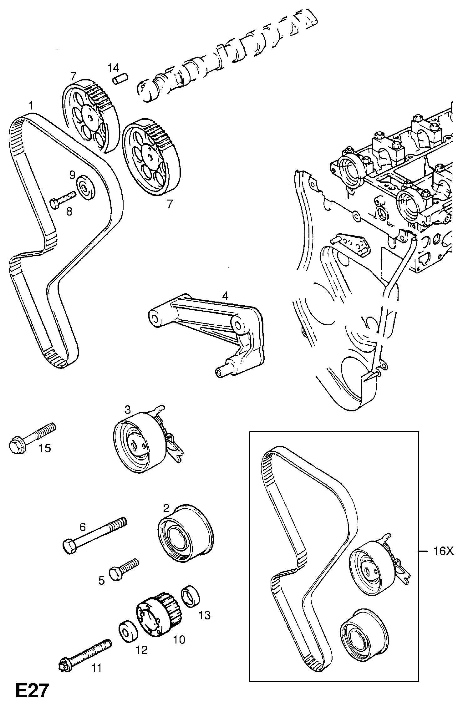 Opel 63 67 37 - Įtempiklio skriemulys, paskirstymo diržas onlydrive.pro