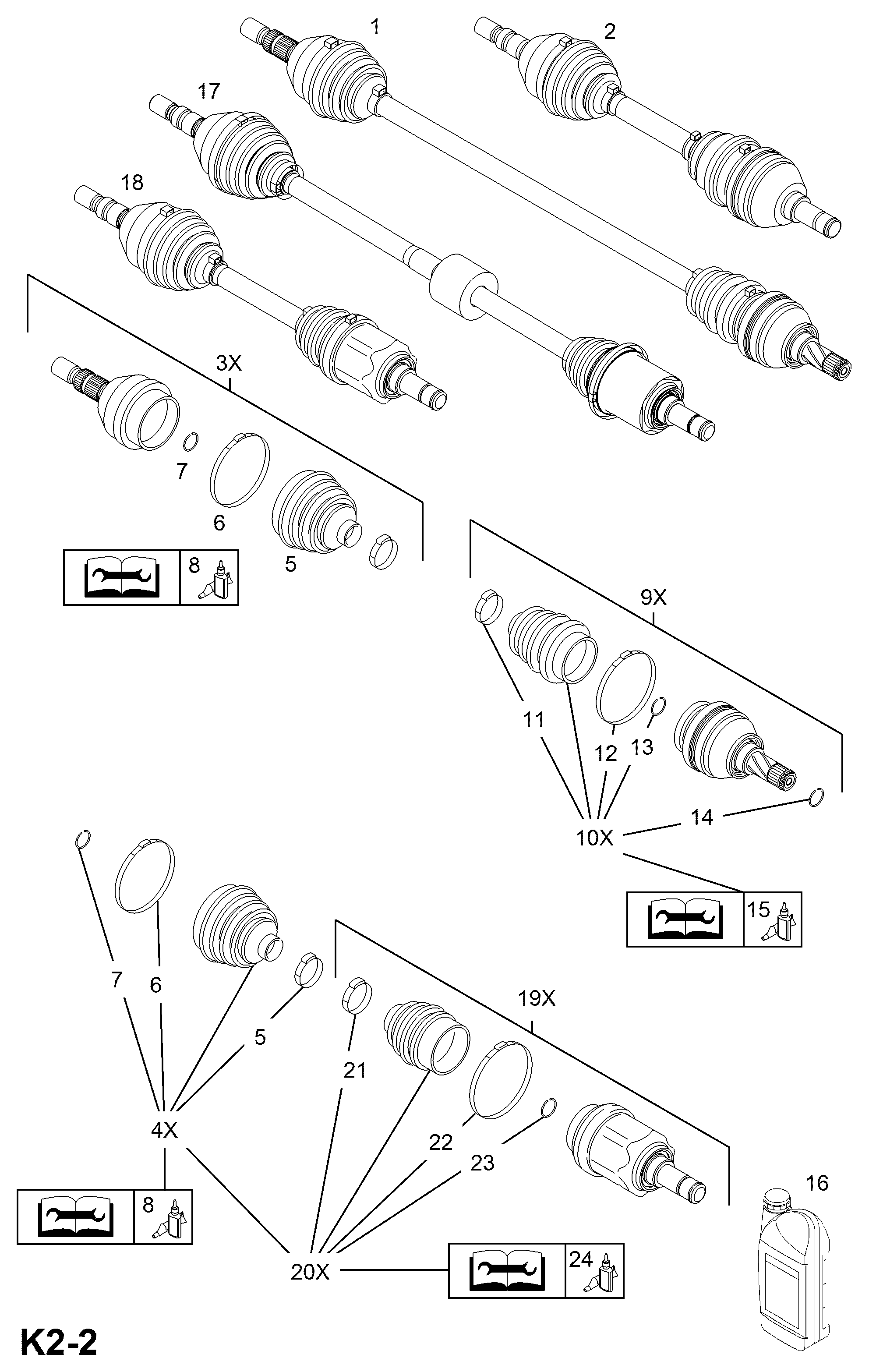 Opel 374431 - Jungčių komplektas, kardaninis velenas onlydrive.pro