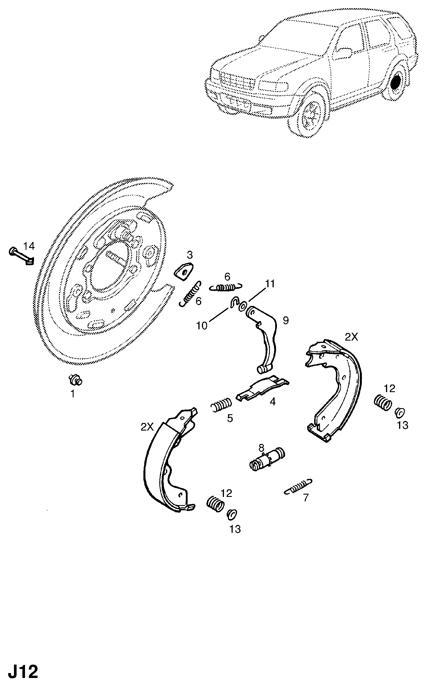 Opel 1605914 - Rear brake shoe and lining: 1 pcs. onlydrive.pro