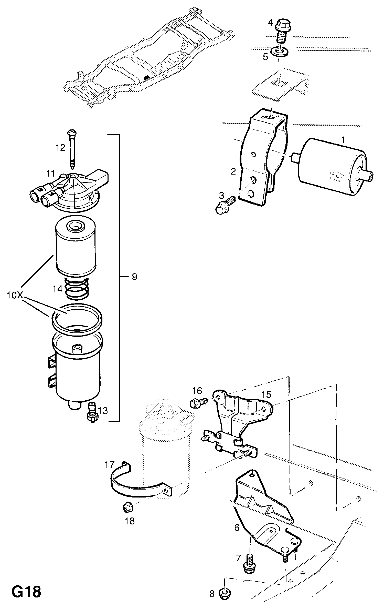 Opel 818531 - Fuel filter: 1 pcs. onlydrive.pro