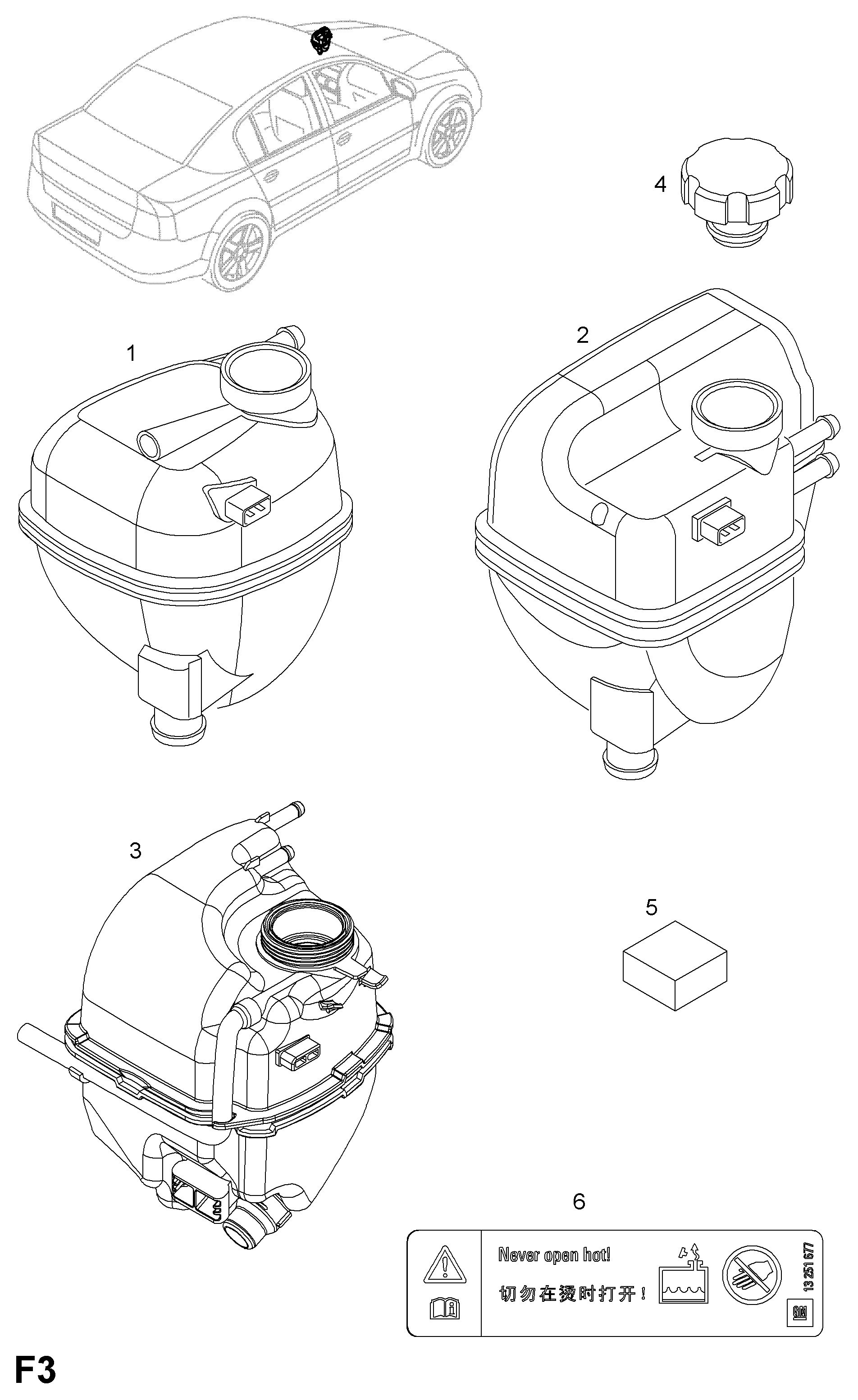 Opel 1304237 - Компенсационный бак, охлаждающая жидкость onlydrive.pro