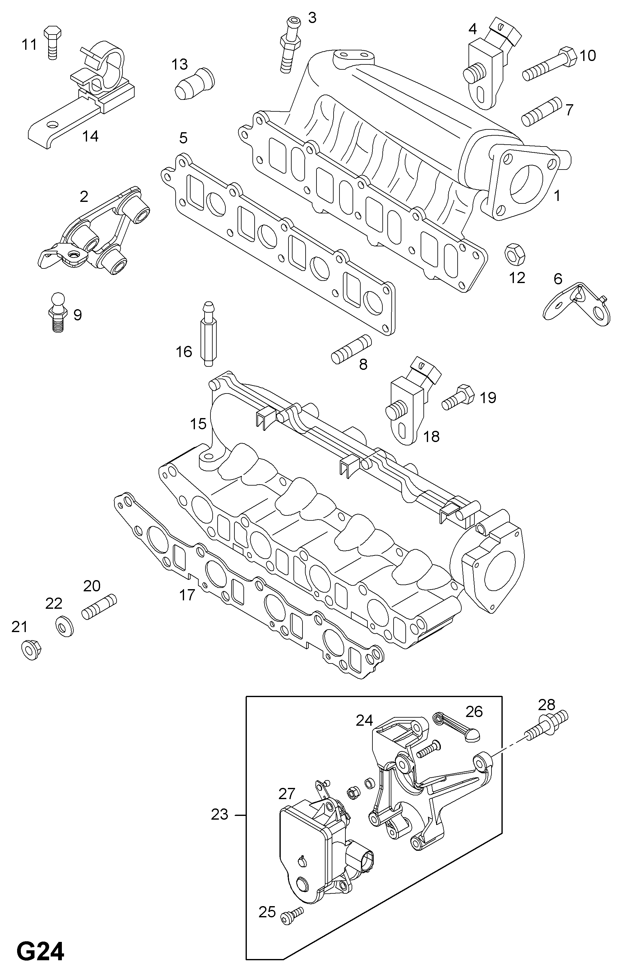 Opel 58 50 828 - Прокладка, впускной коллектор onlydrive.pro