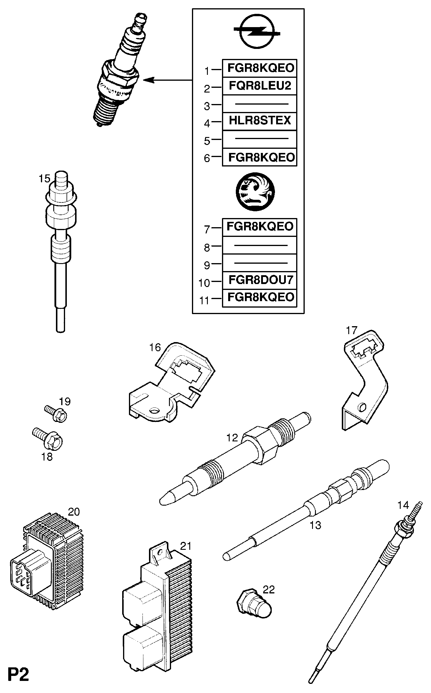 Opel 12 14 034 - Kvēlsvece onlydrive.pro