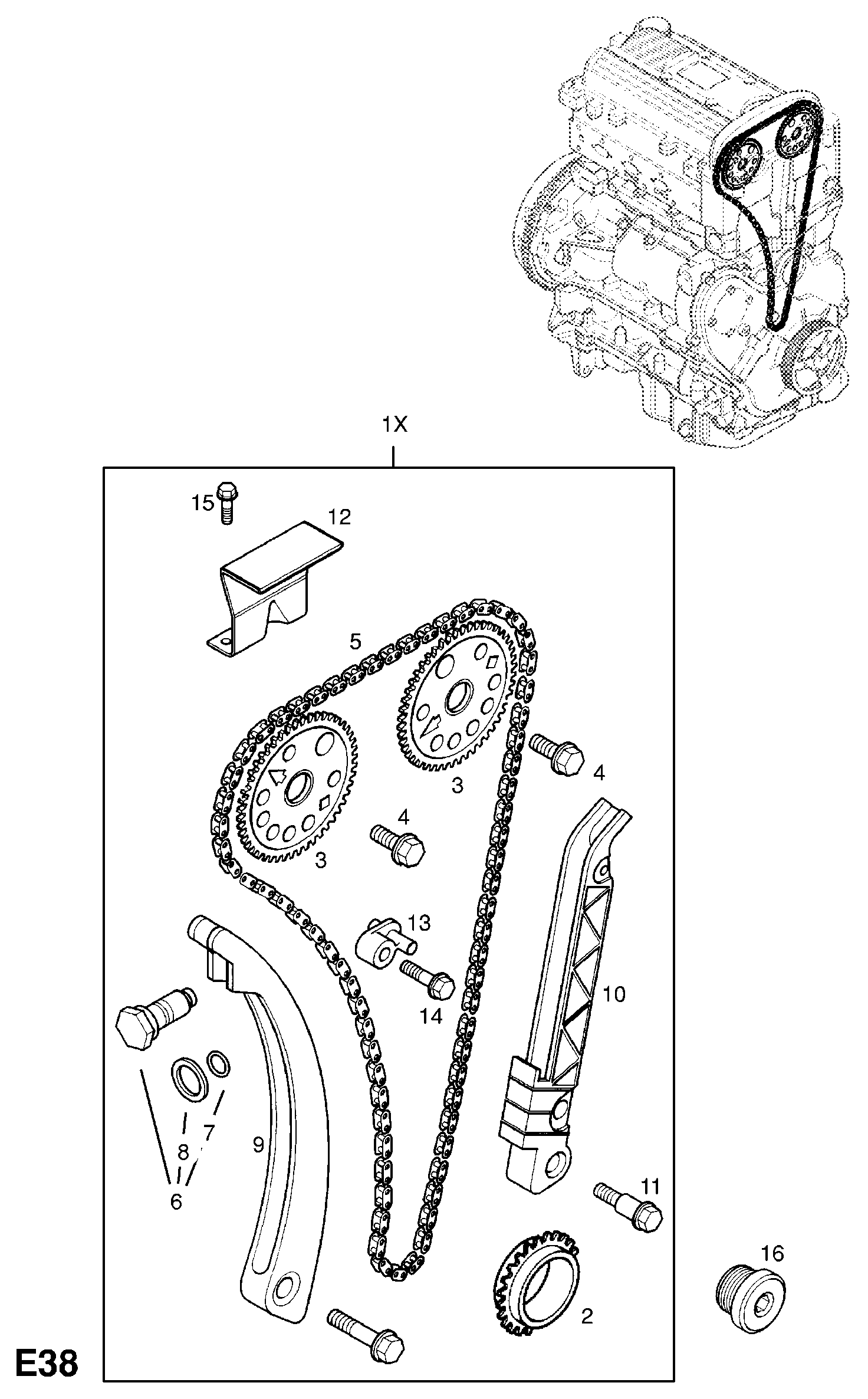 Opel 636550 - Комплект цепи привода распредвала onlydrive.pro