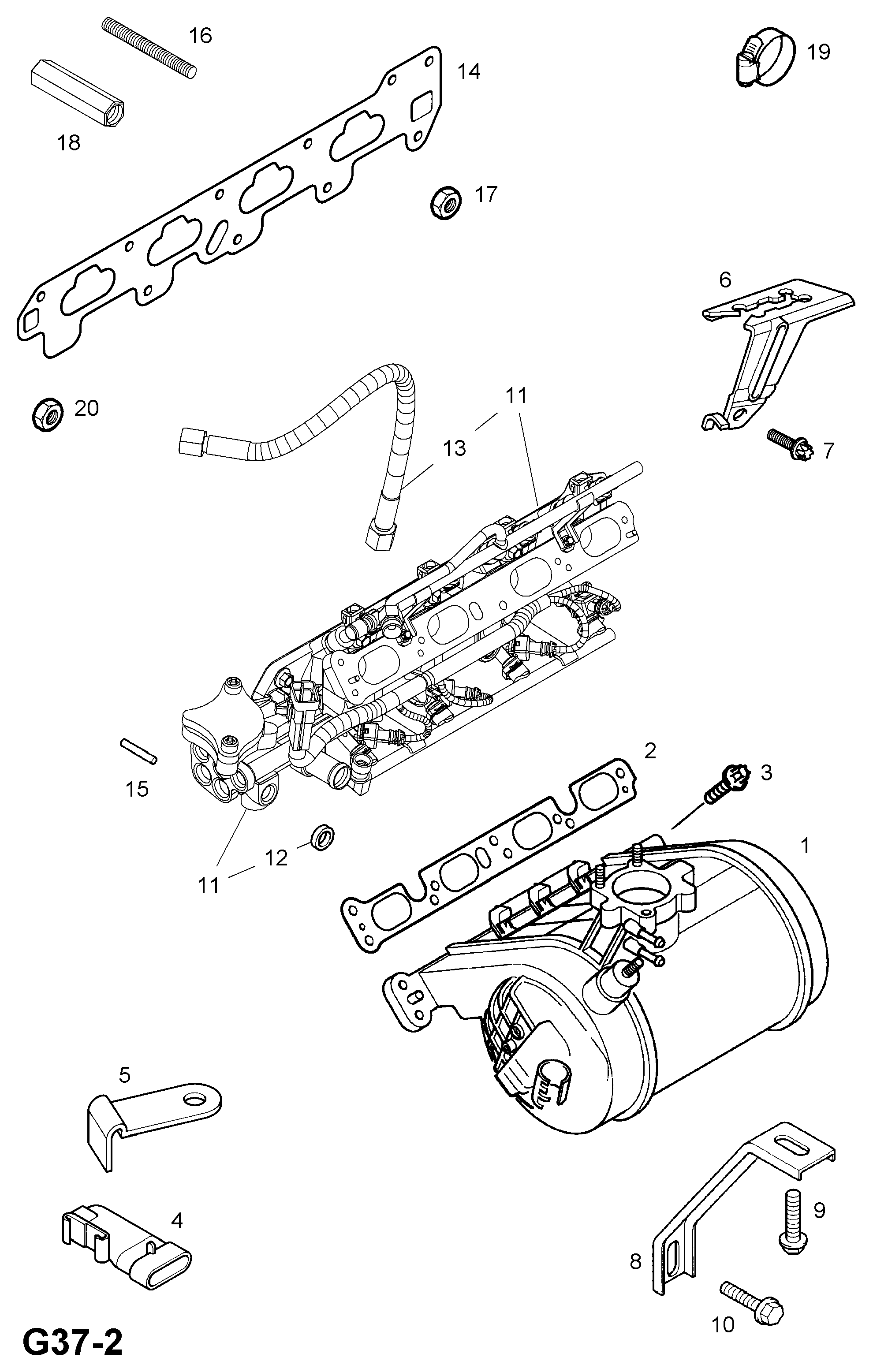 Opel 62 38 120 - Induction manifold (contd.): 1 pcs. onlydrive.pro