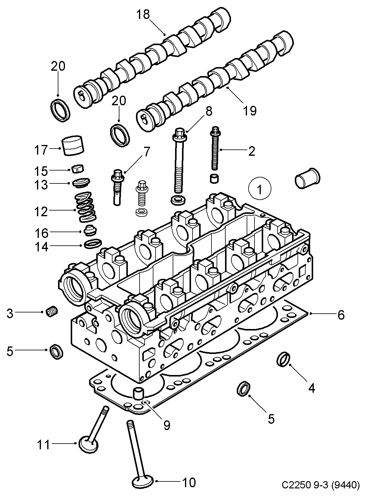 SAAB 90 298 390 - Cylinder head, (2004-2009) , z18xe: 2 pcs. onlydrive.pro